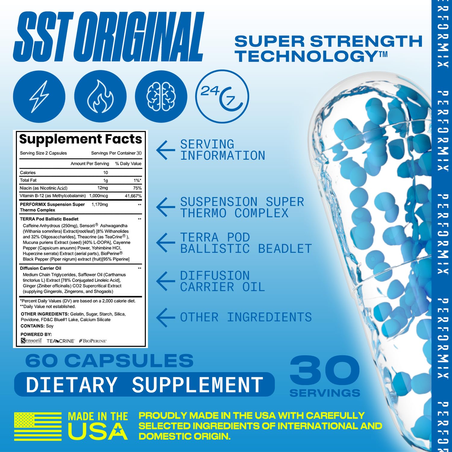 Foto 7 pulgar | Suplementos Energéticos Performix Sst Original 120 Cápsulas - Venta Internacional.