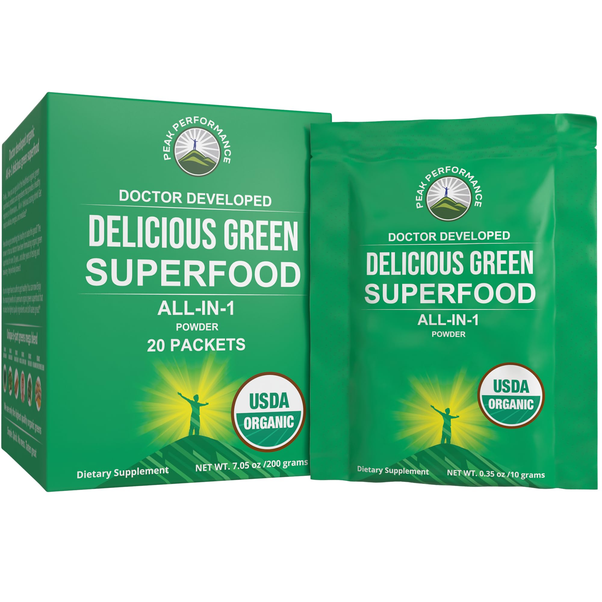 Foto 1 | Superfood Powder Peak Performance Organic Greens  Paquete De 20 - Venta Internacional.