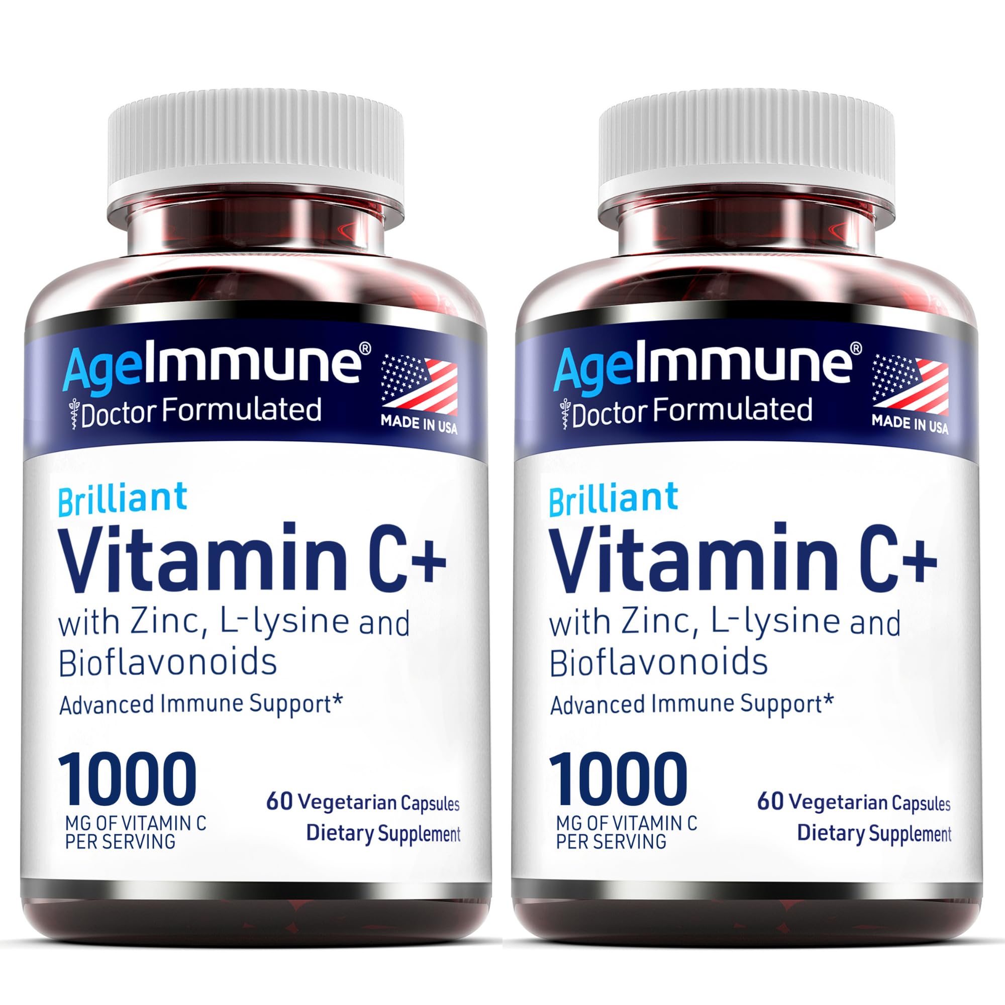 Foto 2 pulgar | Suplementos Ageimmune De Vitamina C  1000 Mg  Complejo De L-lisina  500 Mg - Venta Internacional.