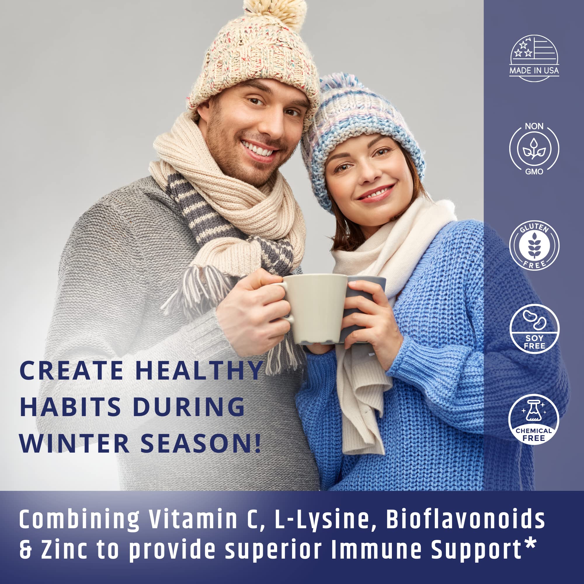 Foto 4 pulgar | Suplementos Ageimmune De Vitamina C  1000 Mg  Complejo De L-lisina  500 Mg - Venta Internacional.