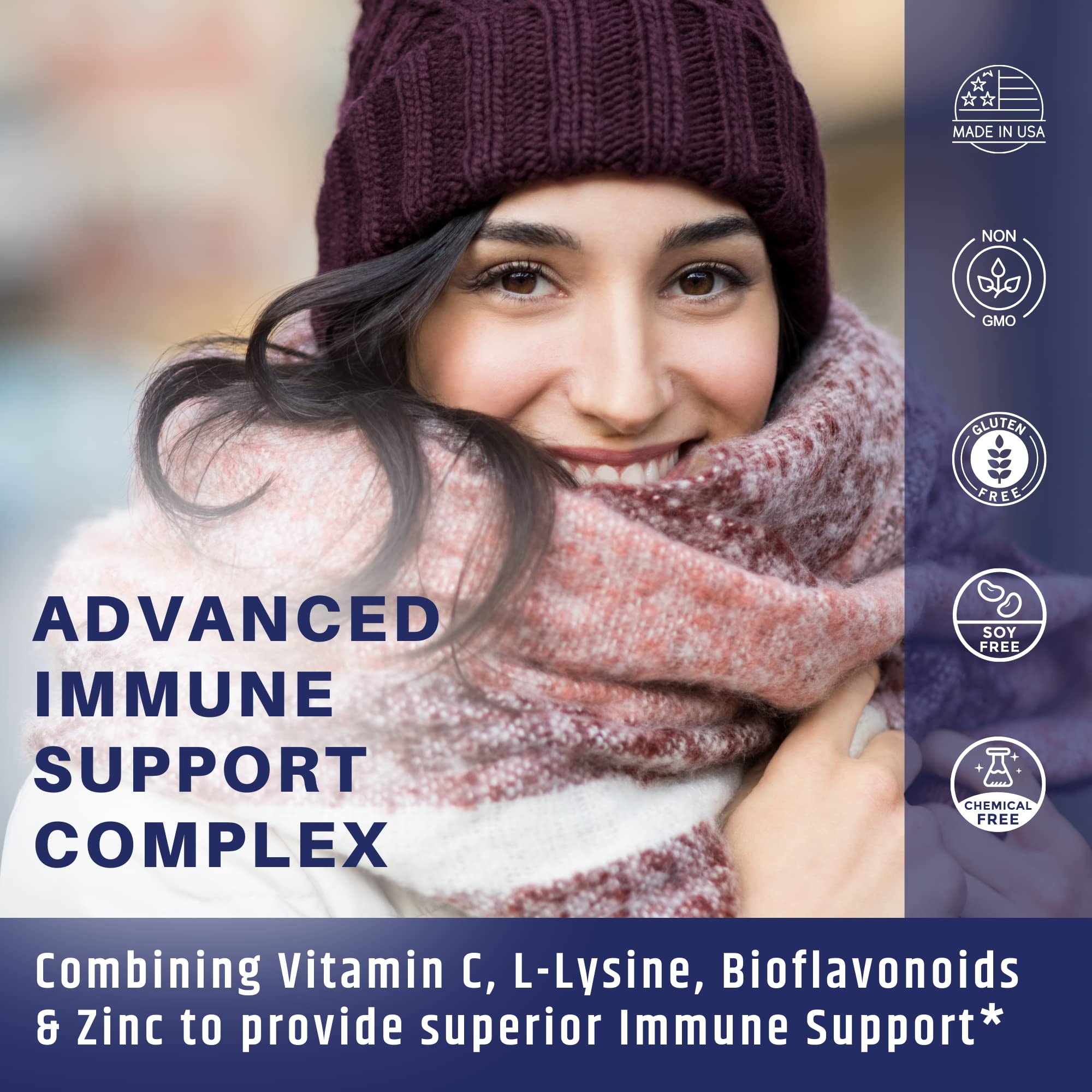 Foto 6 pulgar | Suplementos Ageimmune De Vitamina C  1000 Mg  Complejo De L-lisina  500 Mg - Venta Internacional.