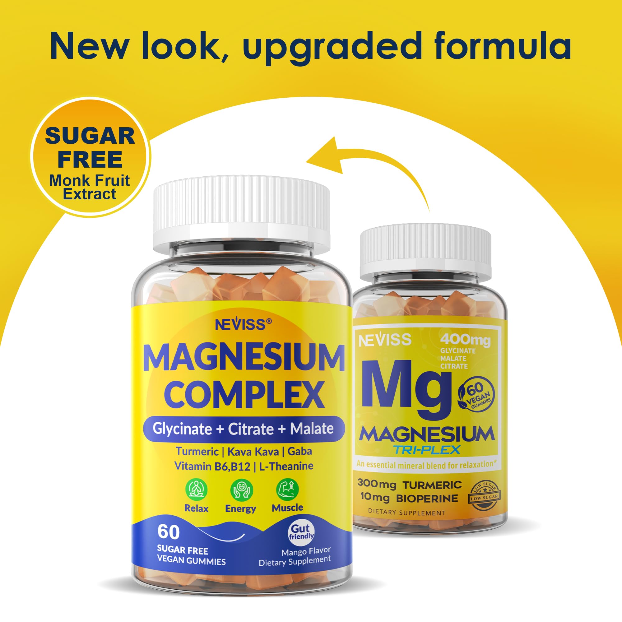Foto 4 pulgar | Gomitas Con Complejo De Magnesio Neviss 400 Mg Con Cúrcuma  Paquete De 2 - Venta Internacional.