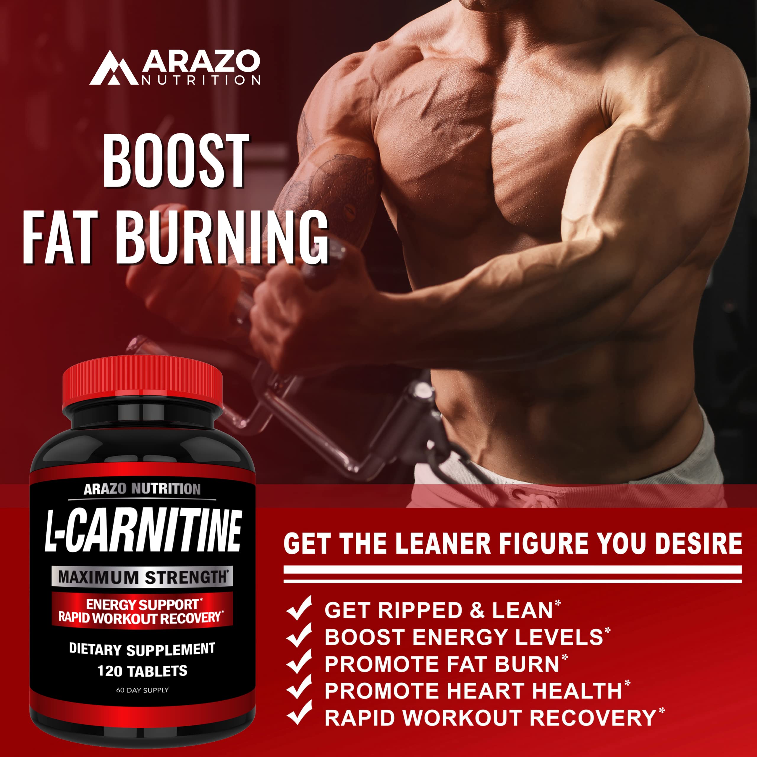 Foto 5 pulgar | Suplemento De L-carnitina De Arazo Nutrition 1000 Mg Con Calcio - Venta Internacional.