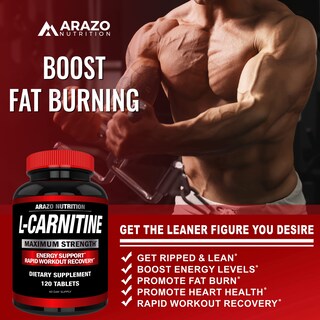 Foto 4 | Suplemento De L-carnitina De Arazo Nutrition 1000 Mg Con Calcio - Venta Internacional.