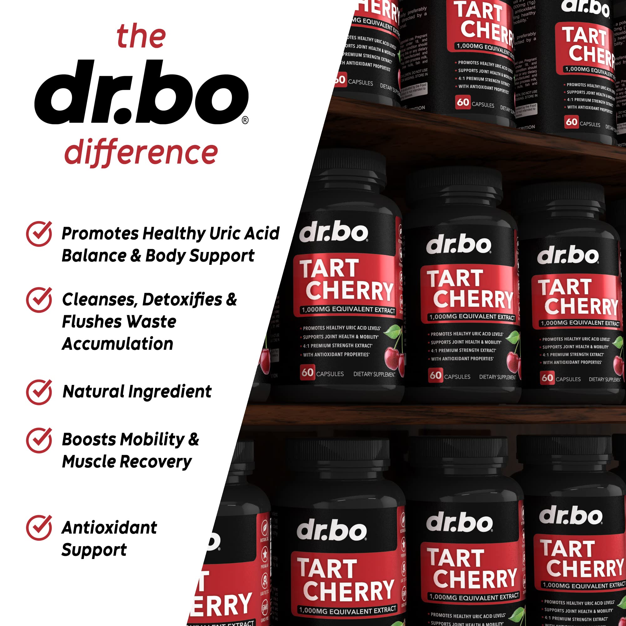 Foto 4 pulgar | Suplemento Dr. Bo Tart Cherry Extract Cápsulas 1000 Mg - Venta Internacional.