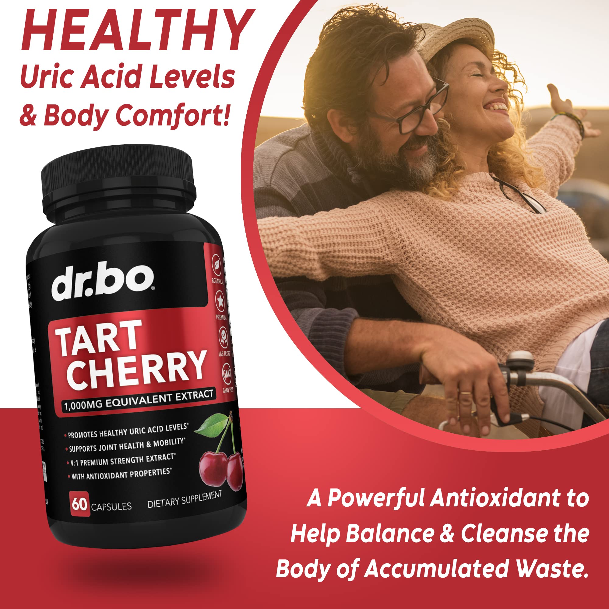 Foto 5 pulgar | Suplemento Dr. Bo Tart Cherry Extract Cápsulas 1000 Mg - Venta Internacional.