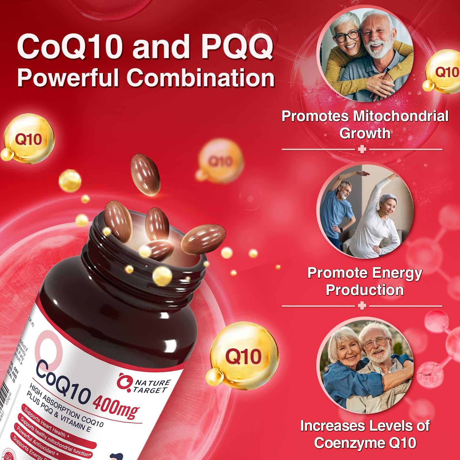 Foto 5 pulgar | Suplemento De 400 Mg De Coq10 De Nature Target Con Pqq Y Vitamina E 120s - Venta Internacional.