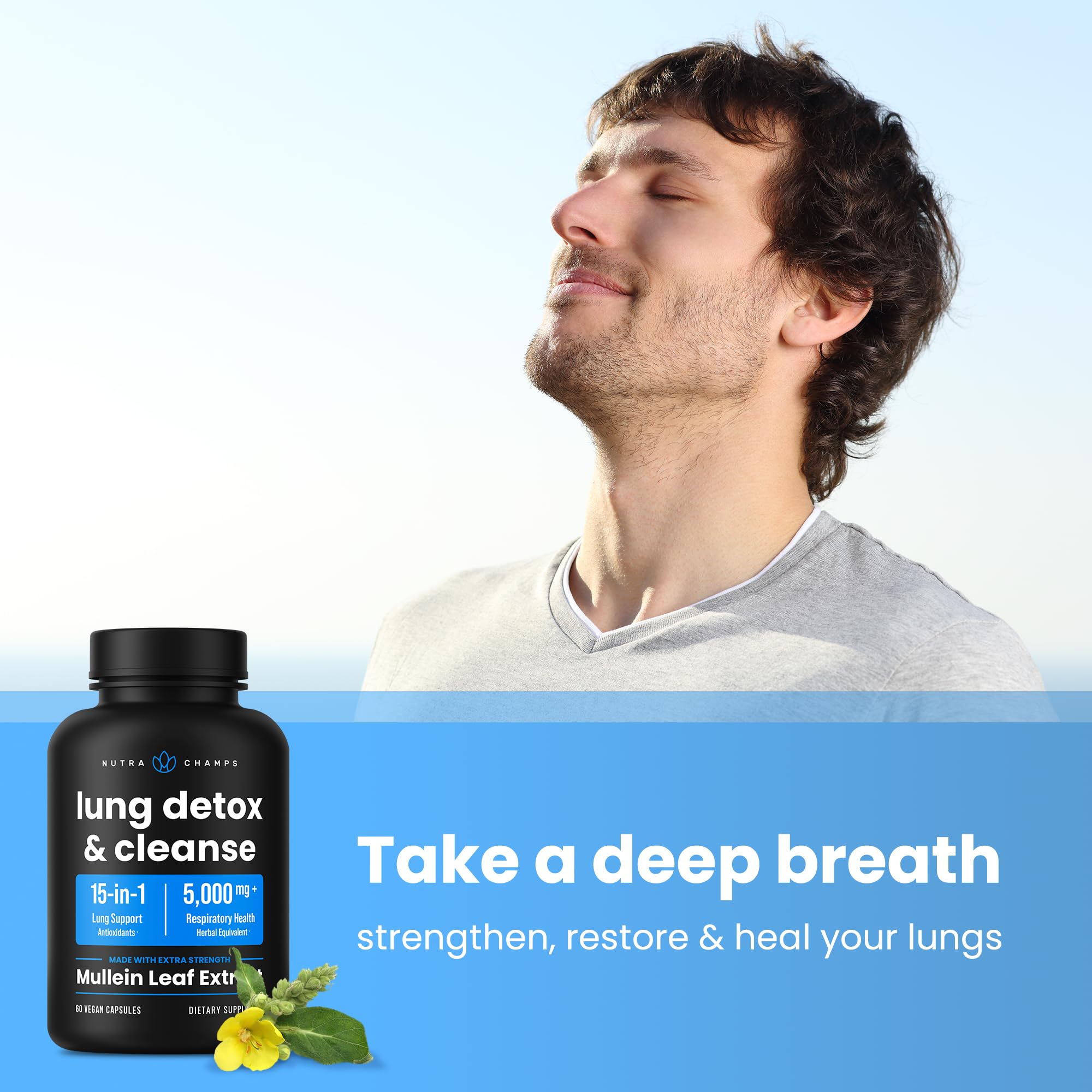 Foto 4 pulgar | Suplemento De Extracto De Hoja De Gordolobo Nutrachamps De 5000 Mg Para Pulmones - Venta Internacional.