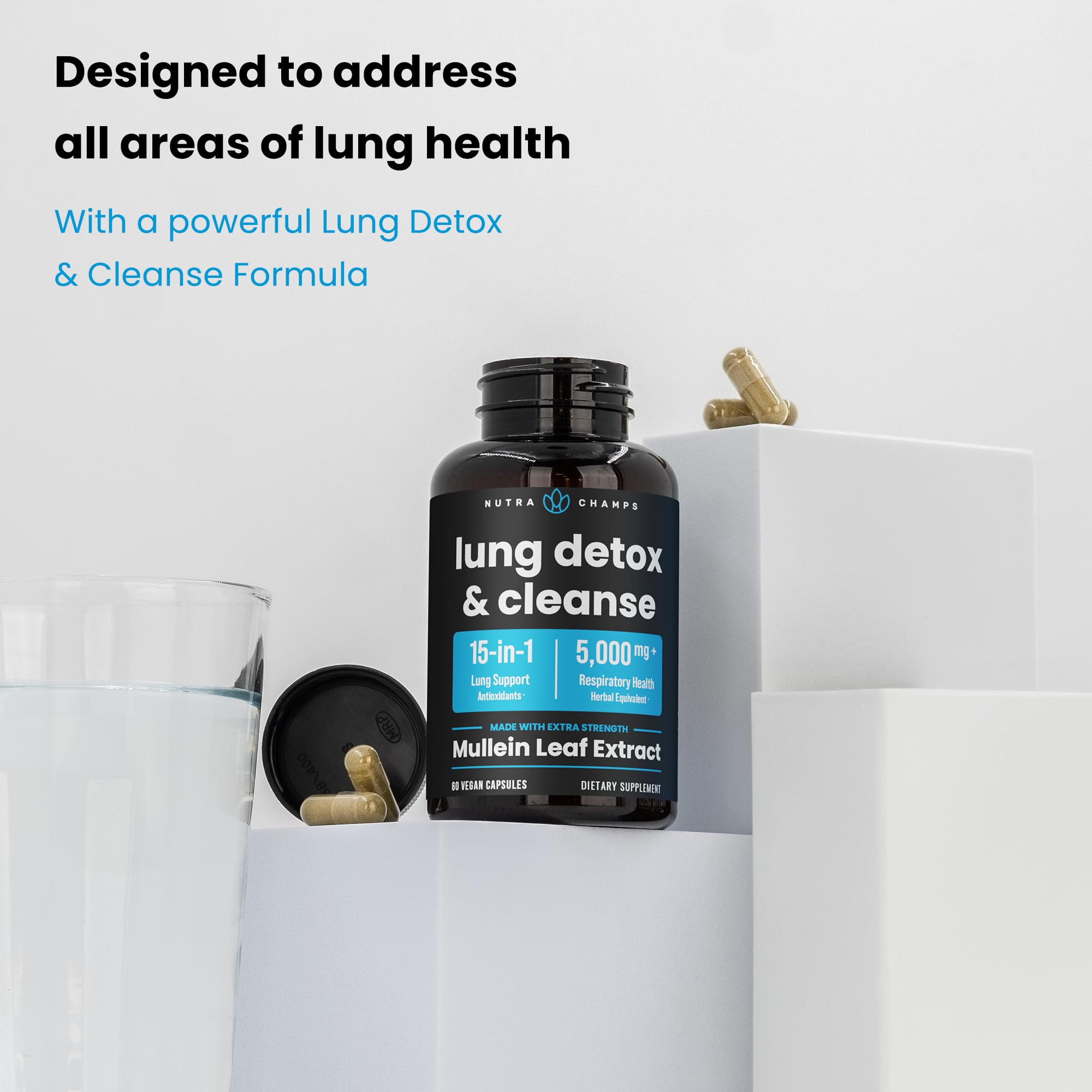 Foto 5 | Suplemento De Extracto De Hoja De Gordolobo Nutrachamps De 5000 Mg Para Pulmones - Venta Internacional.