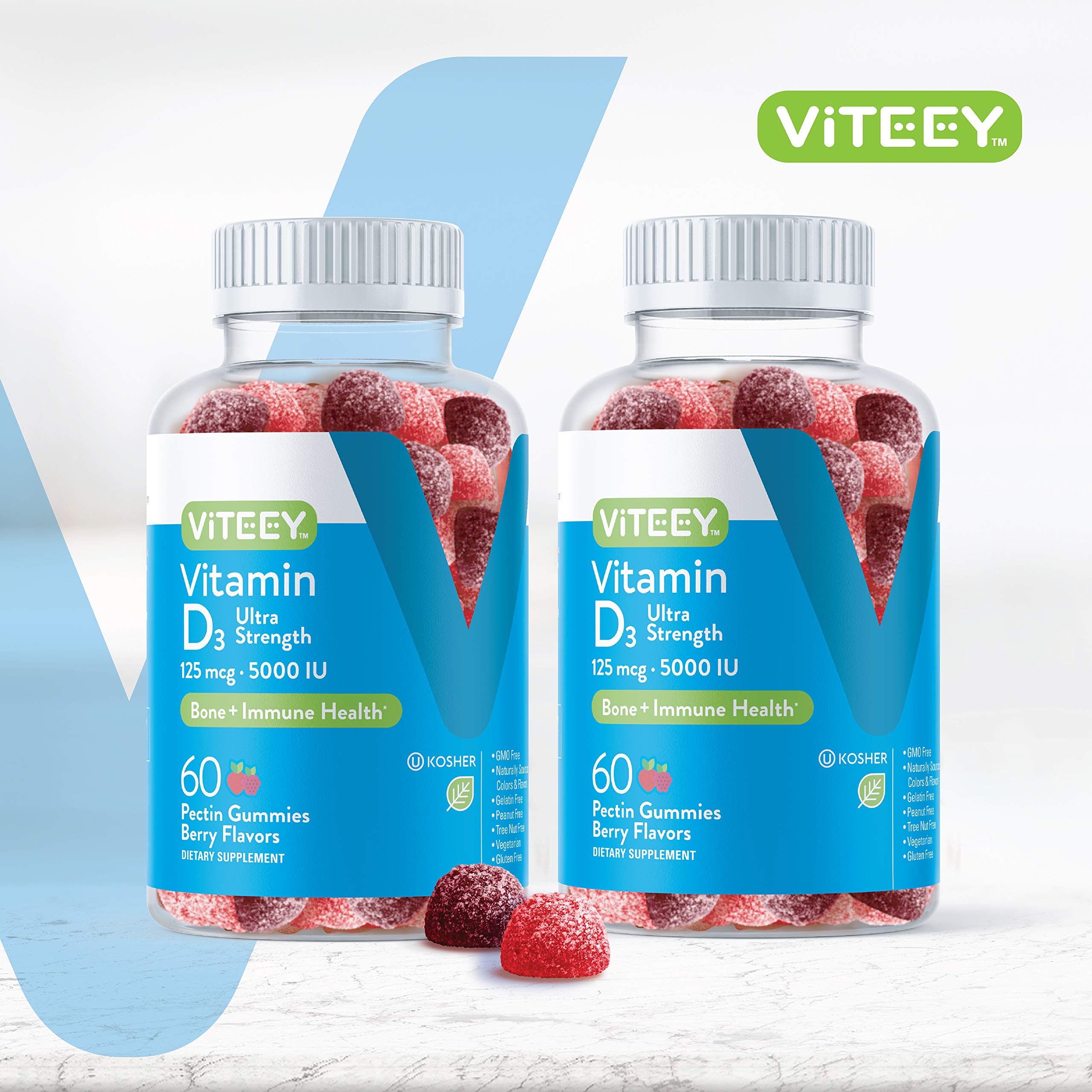 Foto 3 pulgar | Gomitas De Vitamina D3 Viteey 5000 Ui 125 Mcg Para Adultos Y Adolescentes - Venta Internacional.