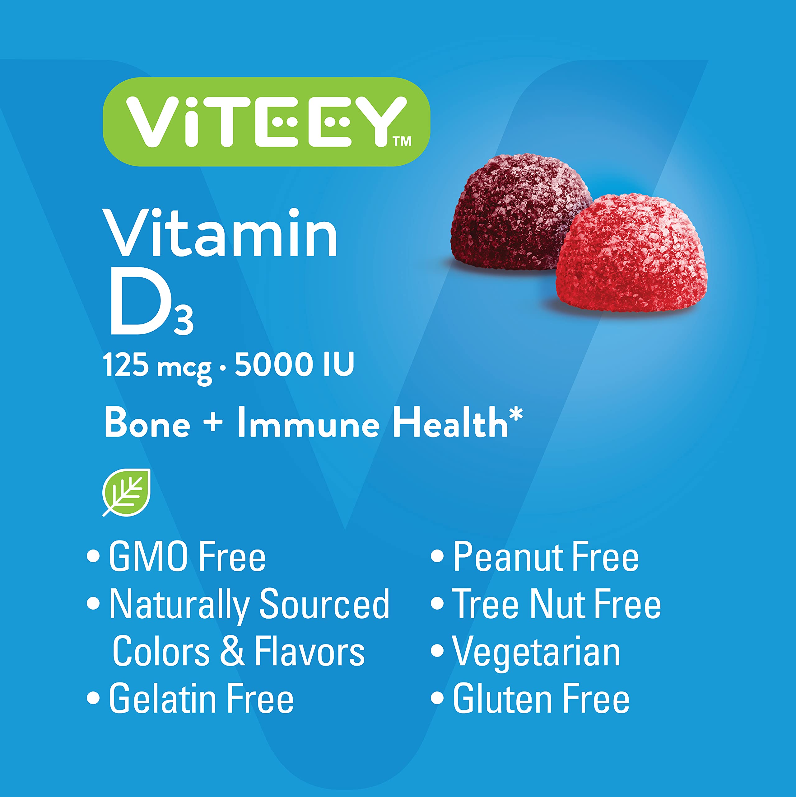 Foto 6 pulgar | Gomitas De Vitamina D3 Viteey 5000 Ui 125 Mcg Para Adultos Y Adolescentes - Venta Internacional.