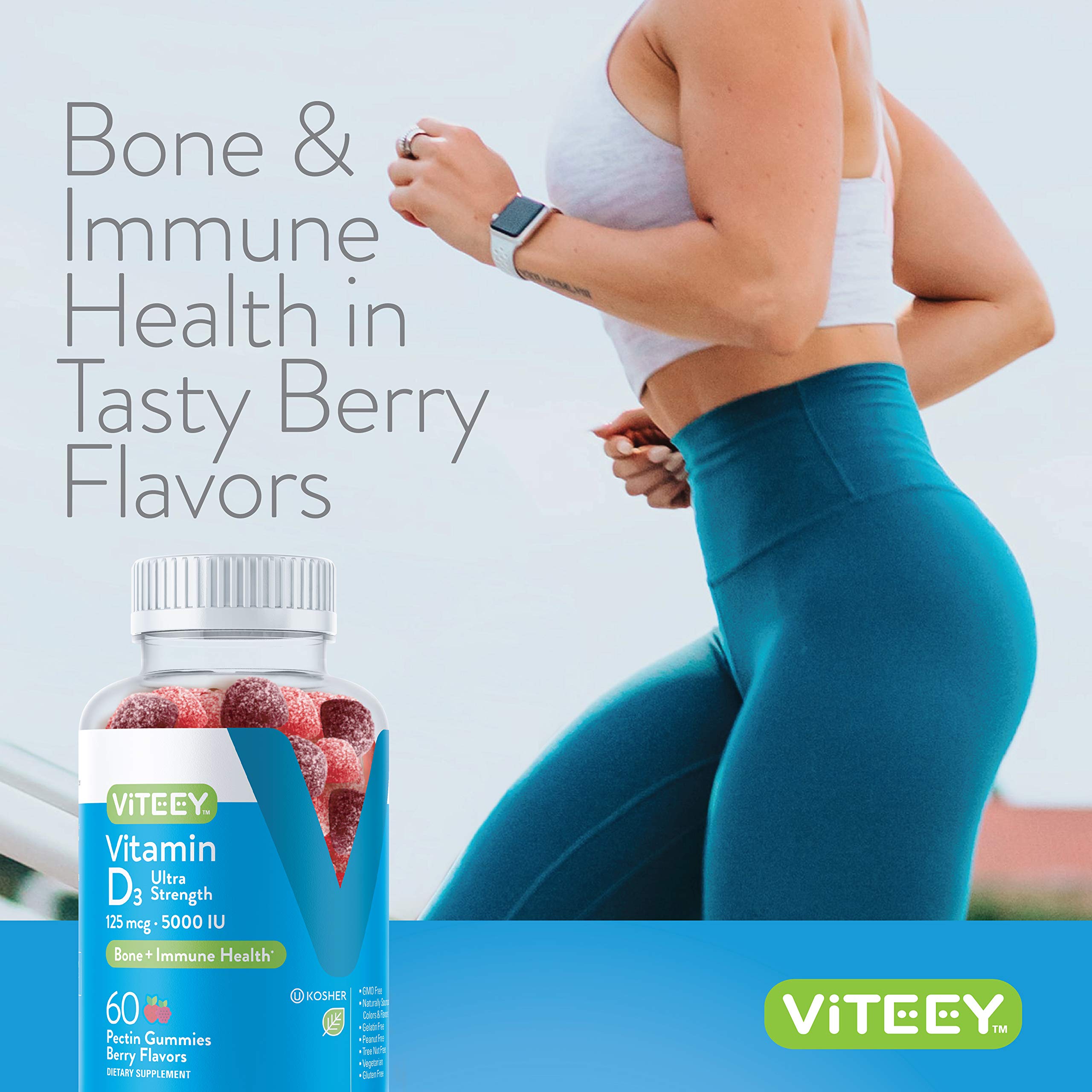 Foto 7 pulgar | Gomitas De Vitamina D3 Viteey 5000 Ui 125 Mcg Para Adultos Y Adolescentes - Venta Internacional.