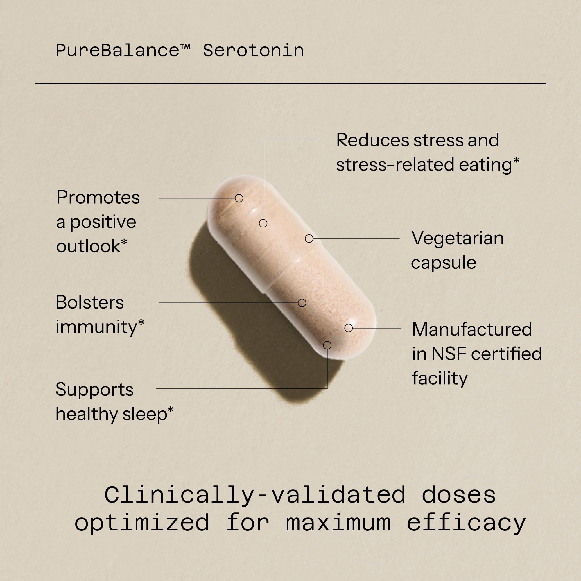 Foto 2 | Suplemento Quality Of Life Pure Balance Serotonin 60 Cápsulas - Venta Internacional.
