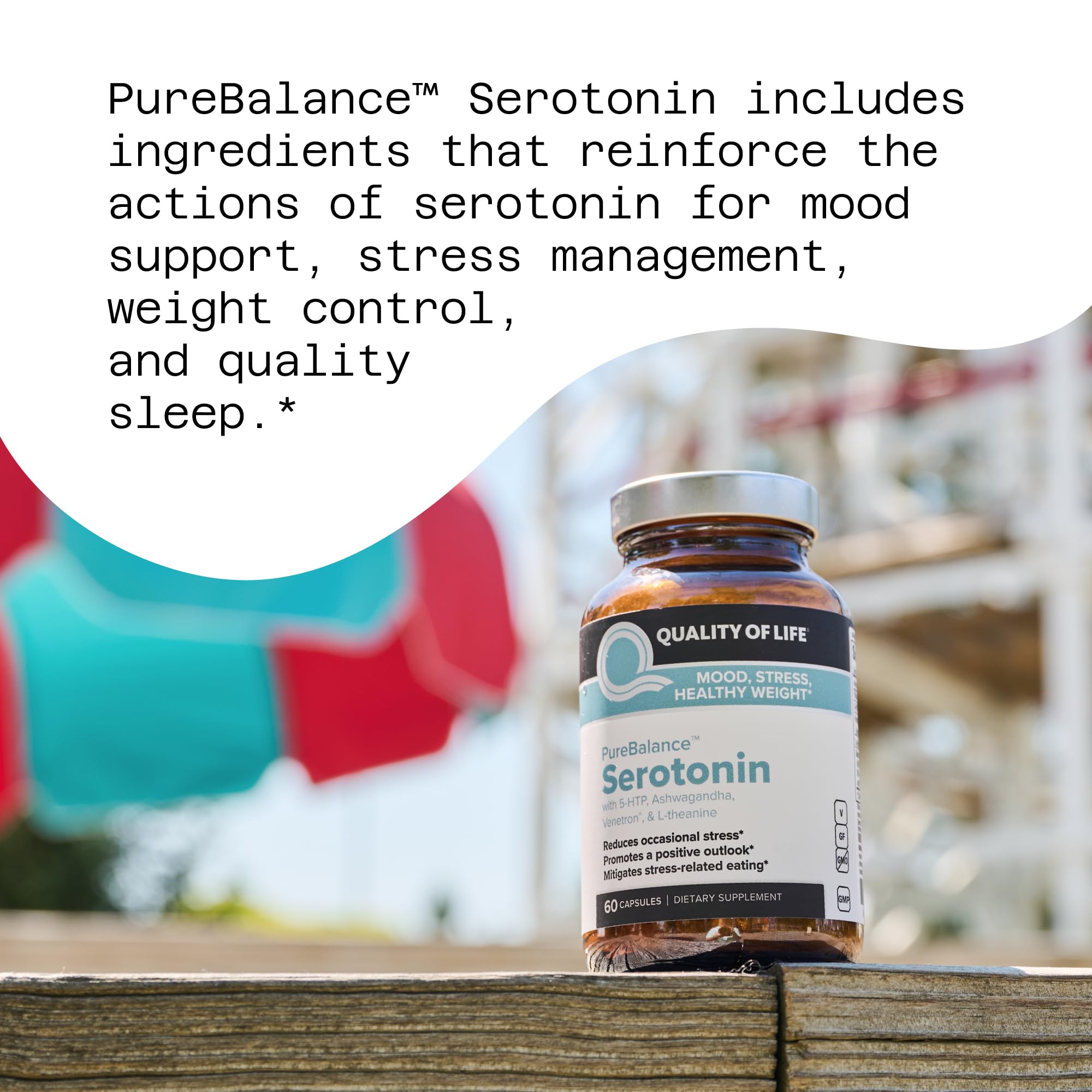 Foto 3 | Suplemento Quality Of Life Pure Balance Serotonin 60 Cápsulas - Venta Internacional.
