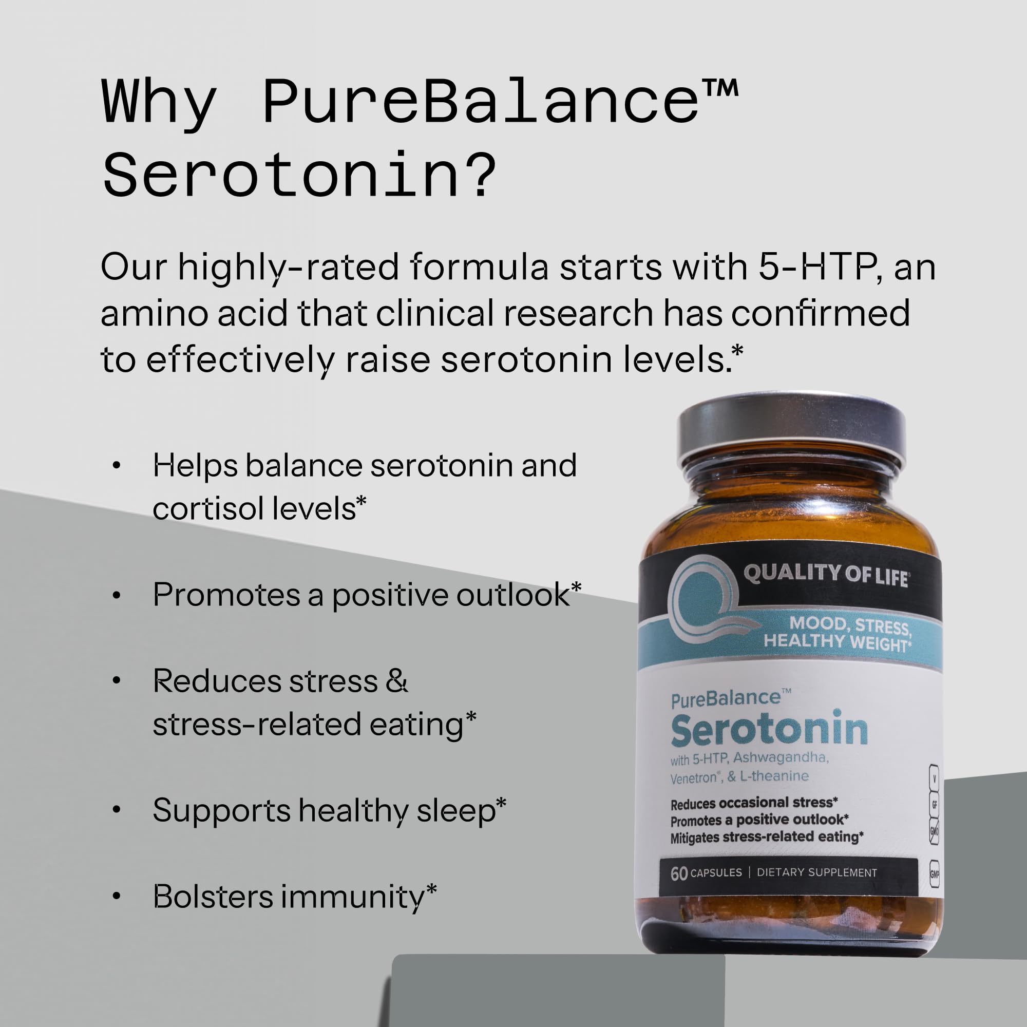 Foto 6 | Suplemento Quality Of Life Pure Balance Serotonin 60 Cápsulas - Venta Internacional.