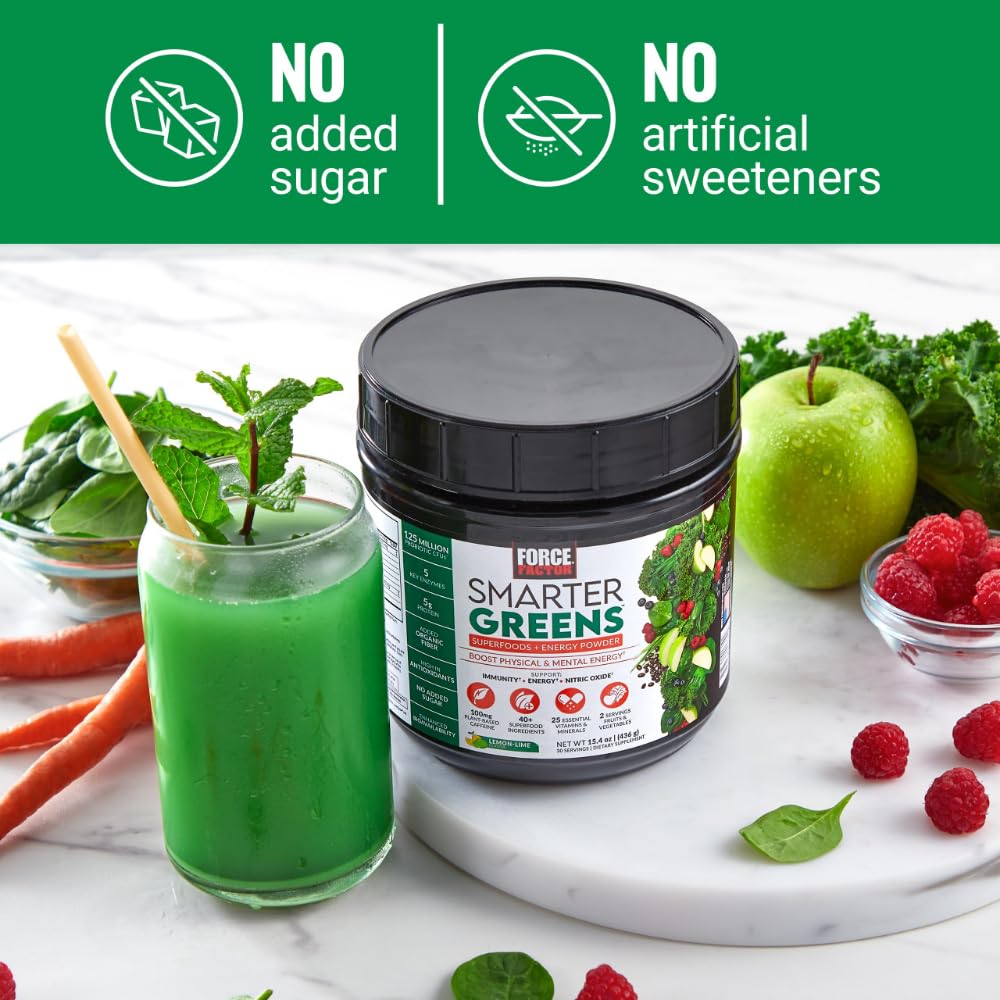 Foto 8 pulgar | Superfoods + Energy Powder Force Factor Smarter Greens - Venta Internacional.