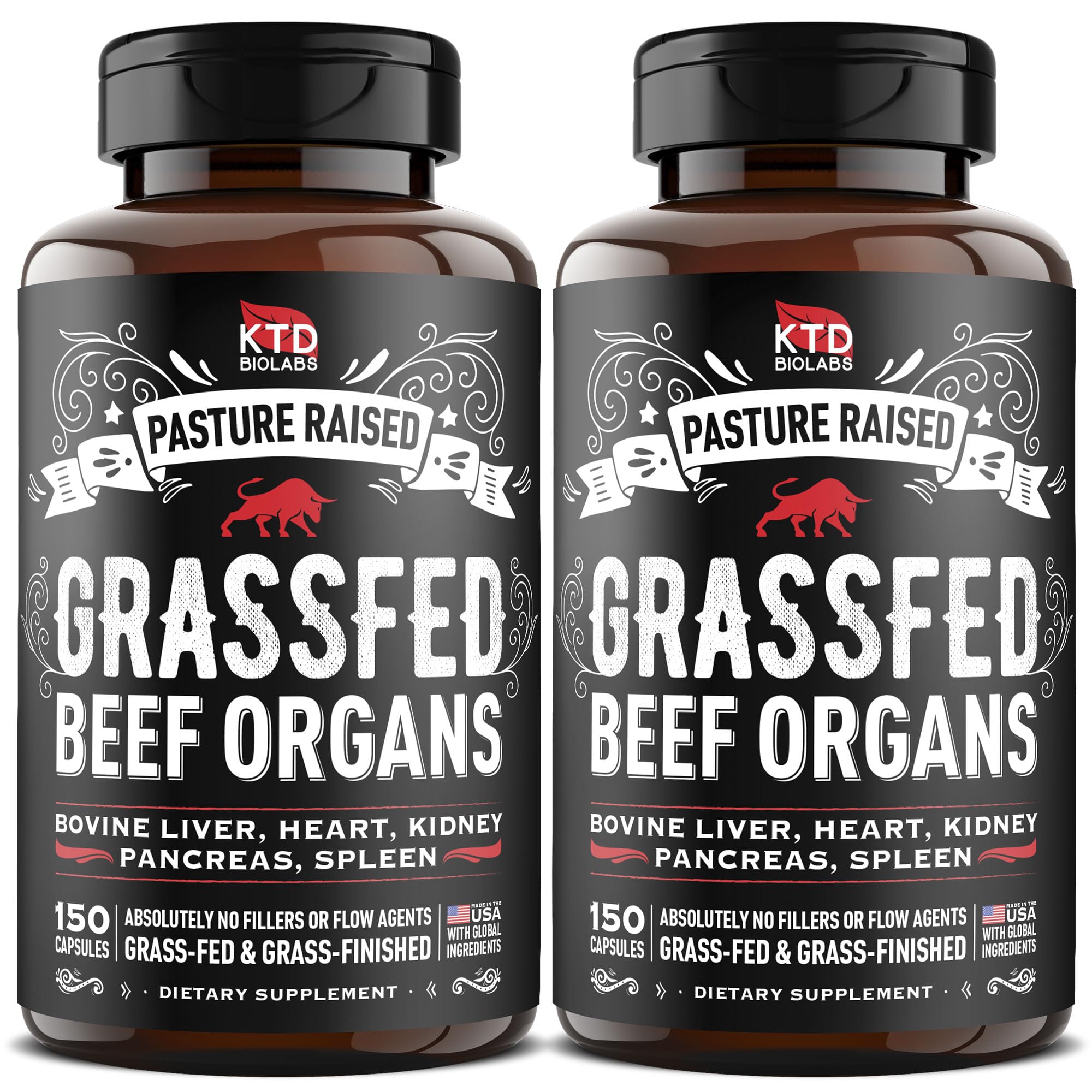 Foto 2 pulgar | Suplemento Del Complejo De Órganos De Carne De Res Alimentada Con Pasto Ktd Biolabs 3000 Mg - Venta Internacional.