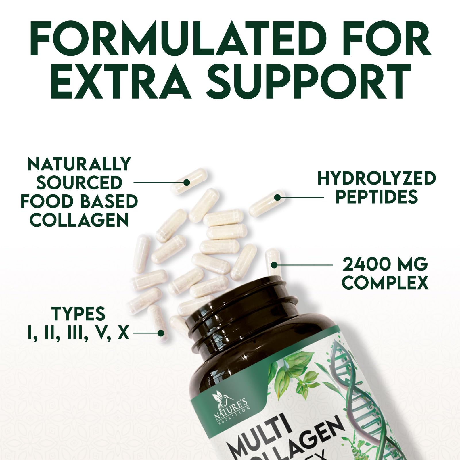 Foto 7 pulgar | Suplemento De Colágeno Nature's Nutrition 2400 Mg 120 Cápsulas - Venta Internacional.