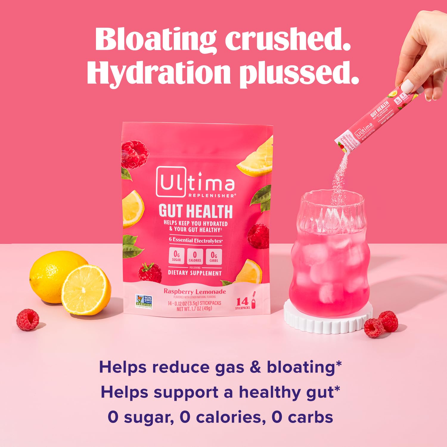 Foto 3 | Suplemento: Limonada De Frambuesa Ultima Replenisher Gut Health - Venta Internacional.