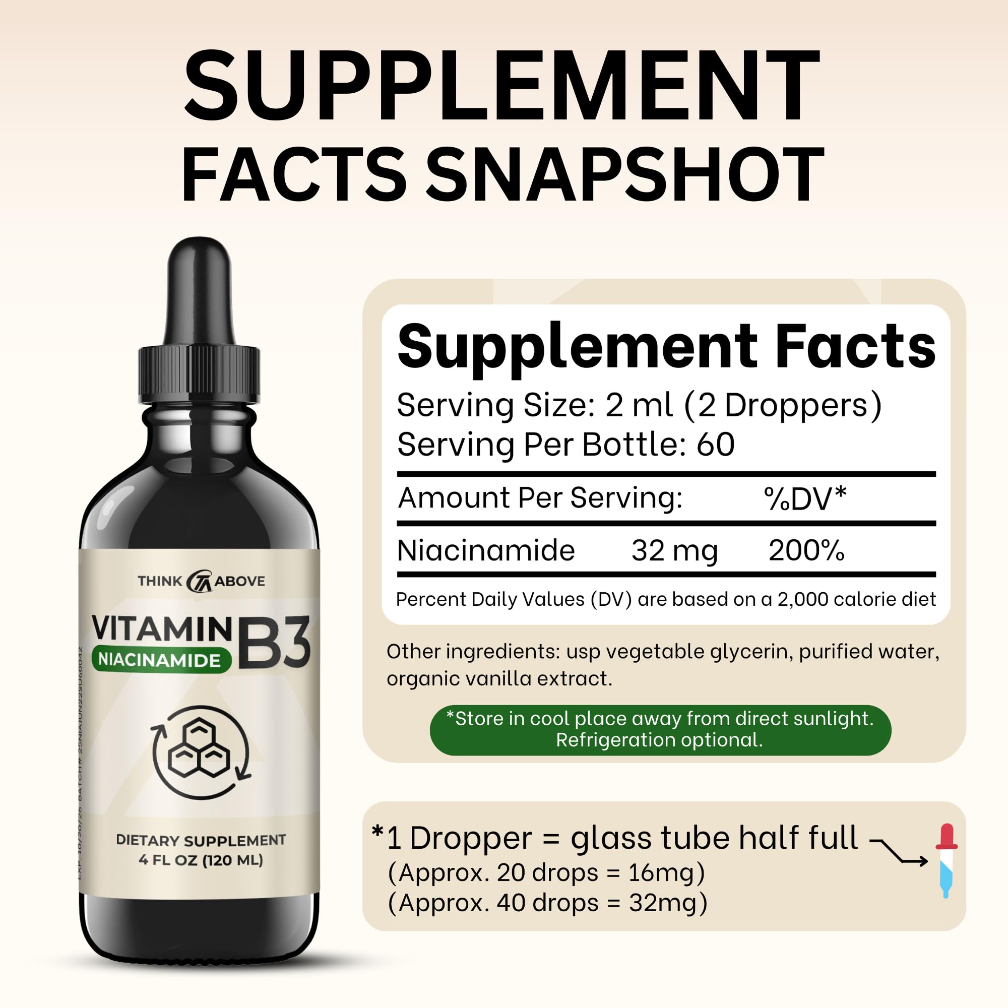 Foto 6 pulgar | Suplemento Think Above Liquid Vitamina B3 Niacinamida 120 Ml - Venta Internacional.