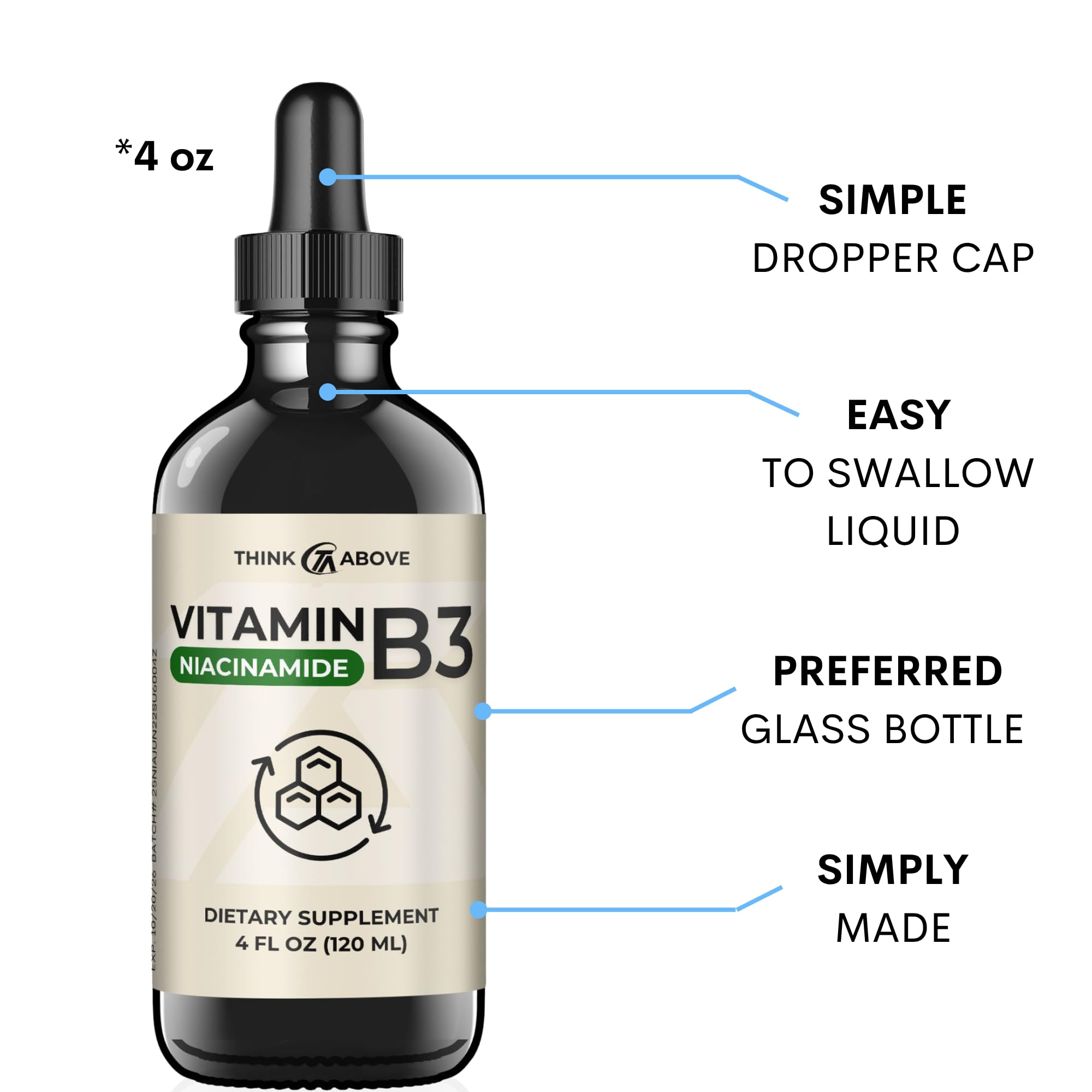 Foto 7 pulgar | Suplemento Think Above Liquid Vitamina B3 Niacinamida 120 Ml - Venta Internacional.