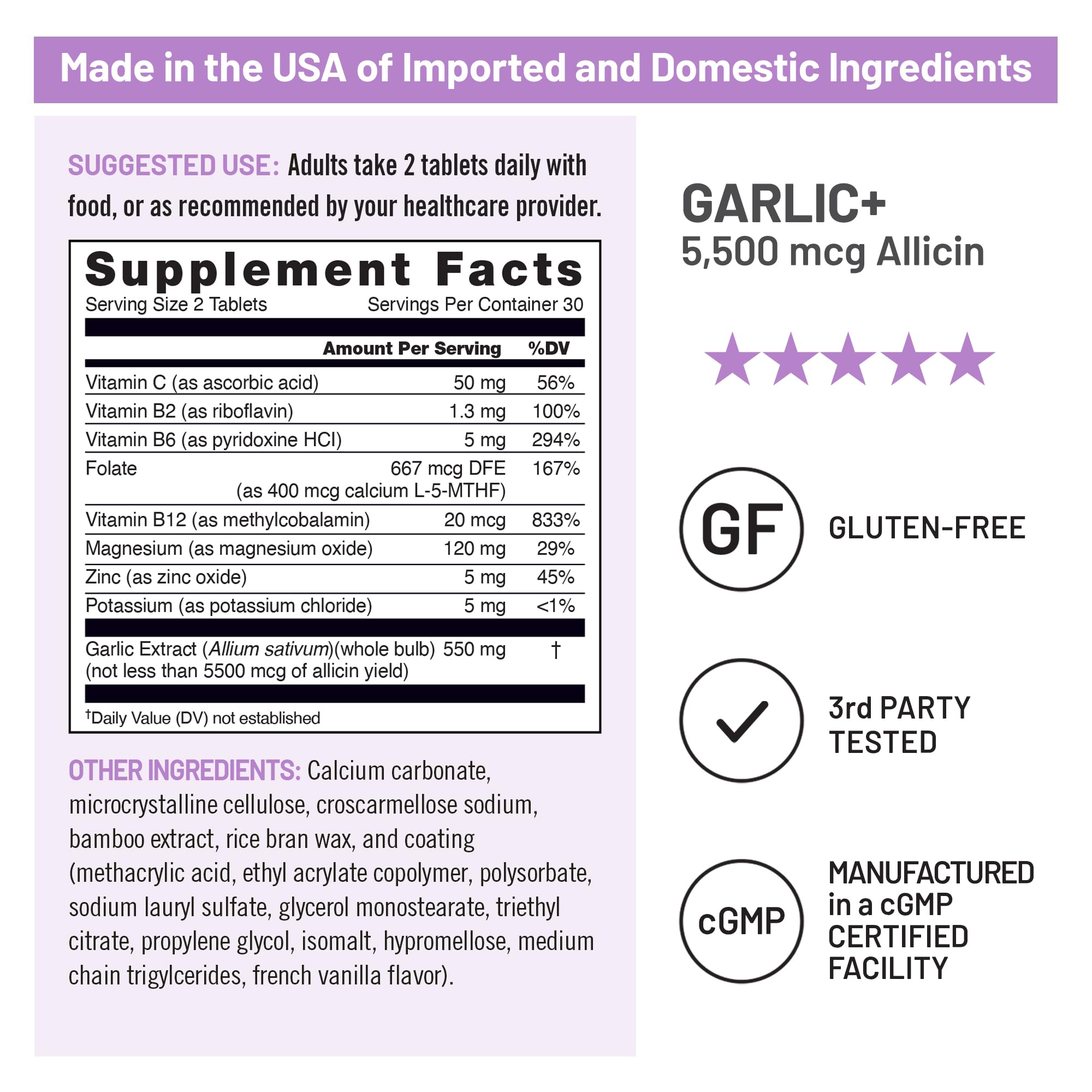 Foto 4 | Suplemento De Extracto De Ajo Naturewise De 5.5 Mg Con Vitaminas B Y C - Venta Internacional.
