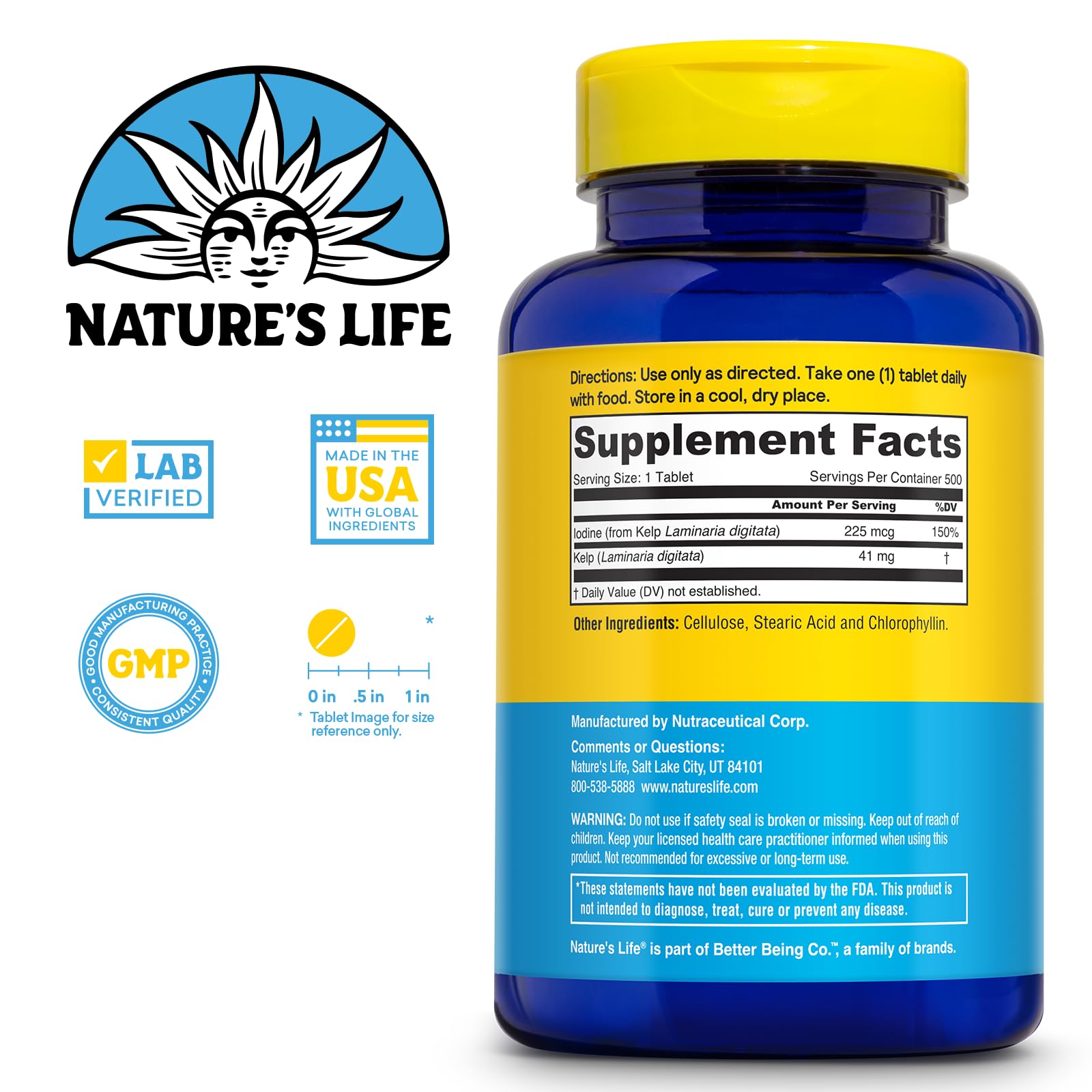 Foto 2 | Complemente Las Tabletas De 41 Mg De Algas Marinas Islandesas De Nature's Life - Venta Internacional.