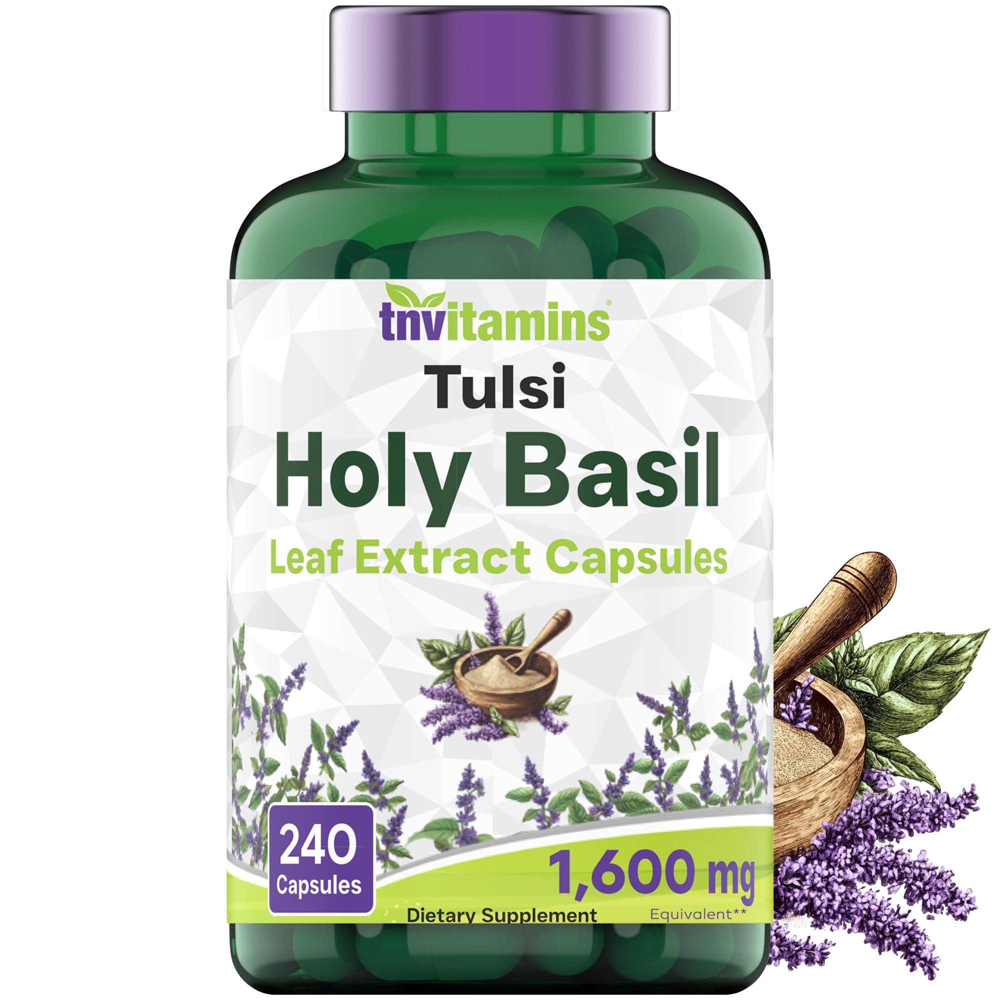 Foto 2 pulgar | Suplemento De Vitaminas Y Albahaca Sagrada  1600 Mg  240 Cápsulas - Venta Internacional.