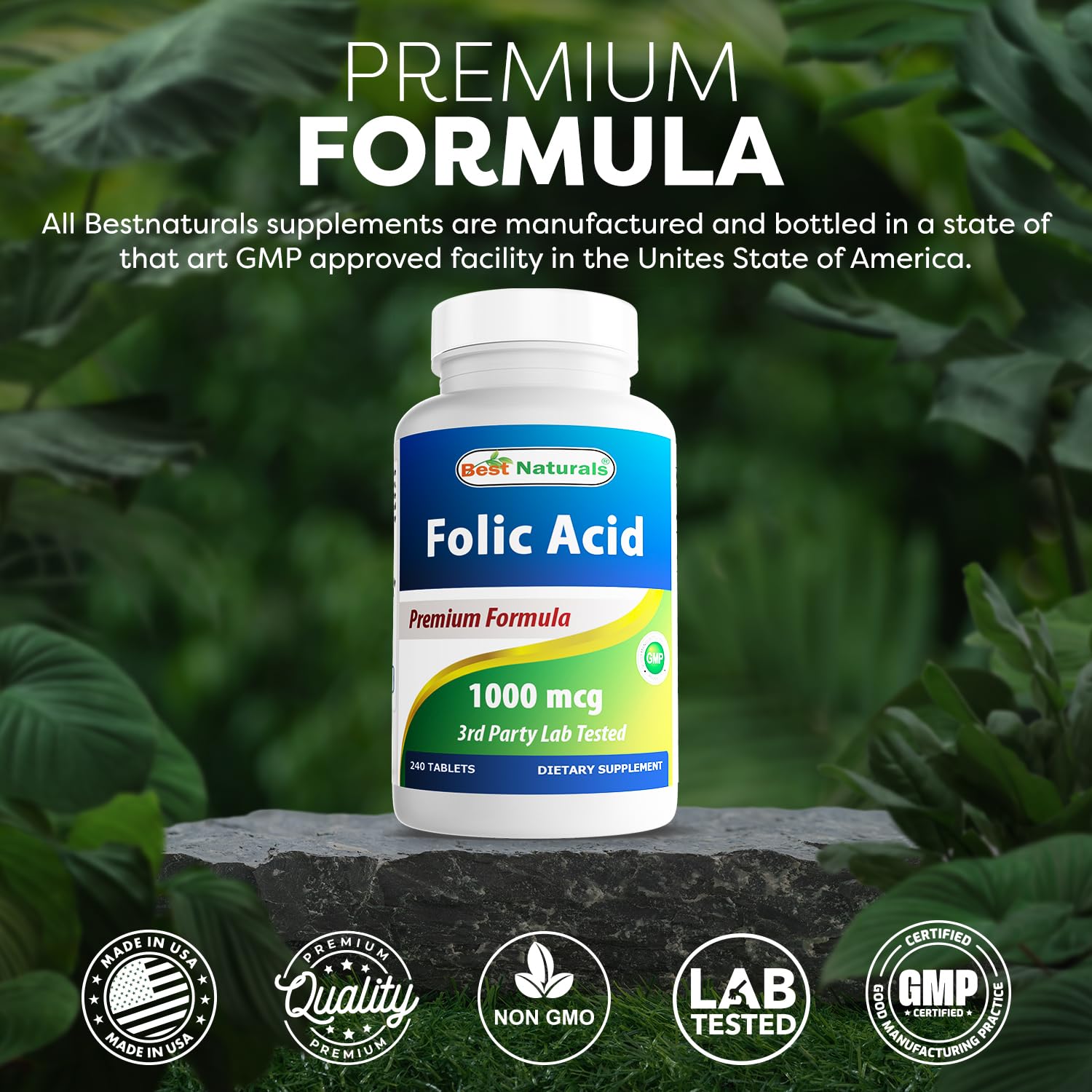 Foto 6 pulgar | Ácido Fólico Best Naturals 2 Piezas-Venta Internacional