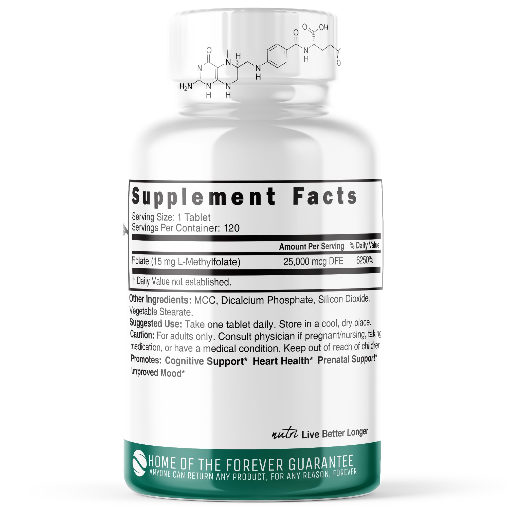 Foto 3 pulgar | Suplemento Nature's Fusions Nutri 5-mthf L Metilfolato 120 Capsulas - Venta Internacional