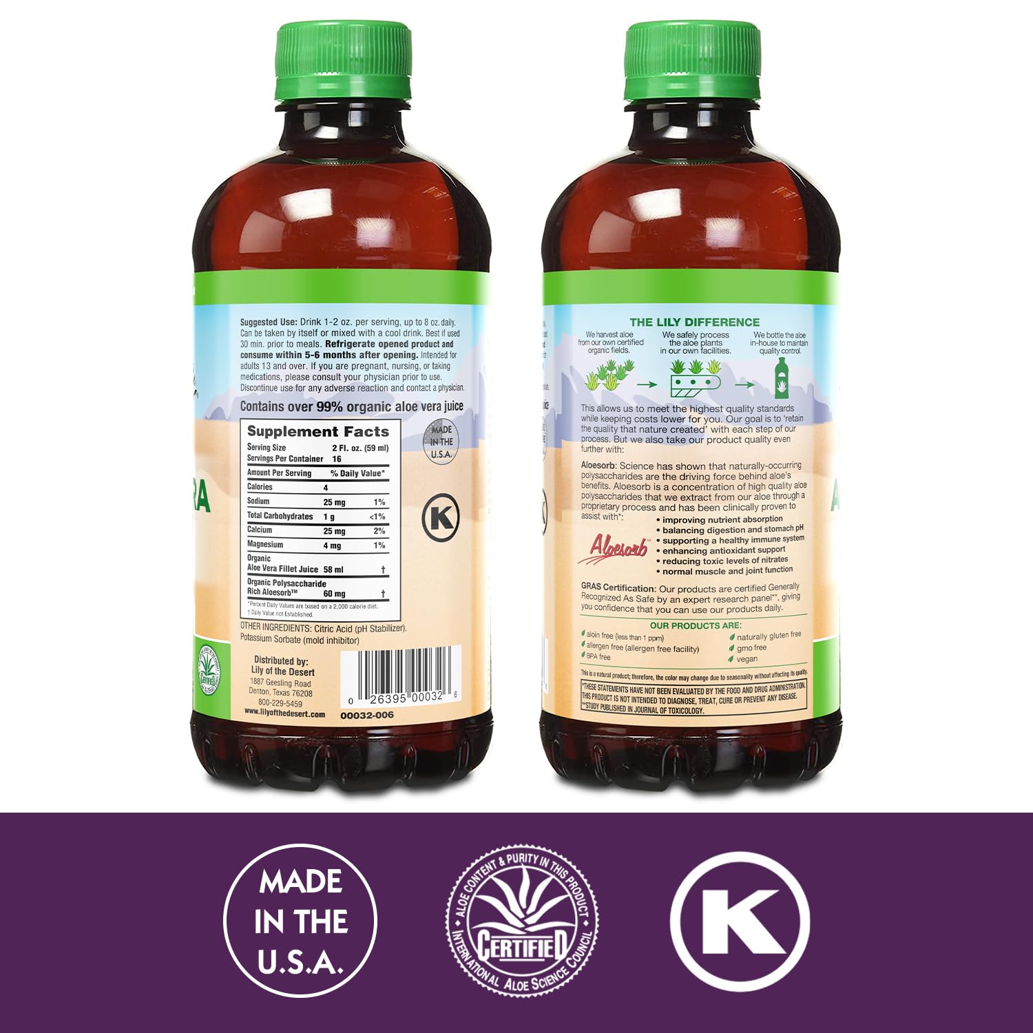 Foto 3 pulgar | Suplemento Lily Of The Desert Aloe Vera 946 Ml - Venta Internacional
