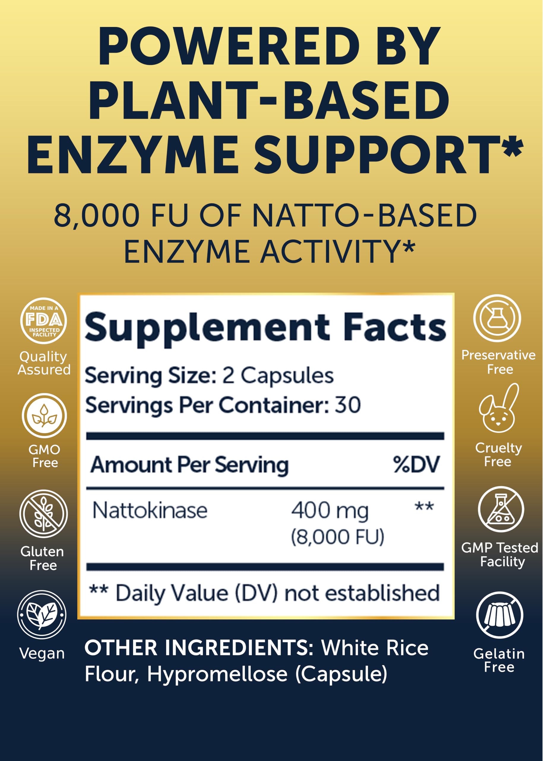 Foto 6 pulgar | Suplemento Lunakai Nattokinase 400 Mg 60 Cápsulas 8000 Fu - Venta Internacional.