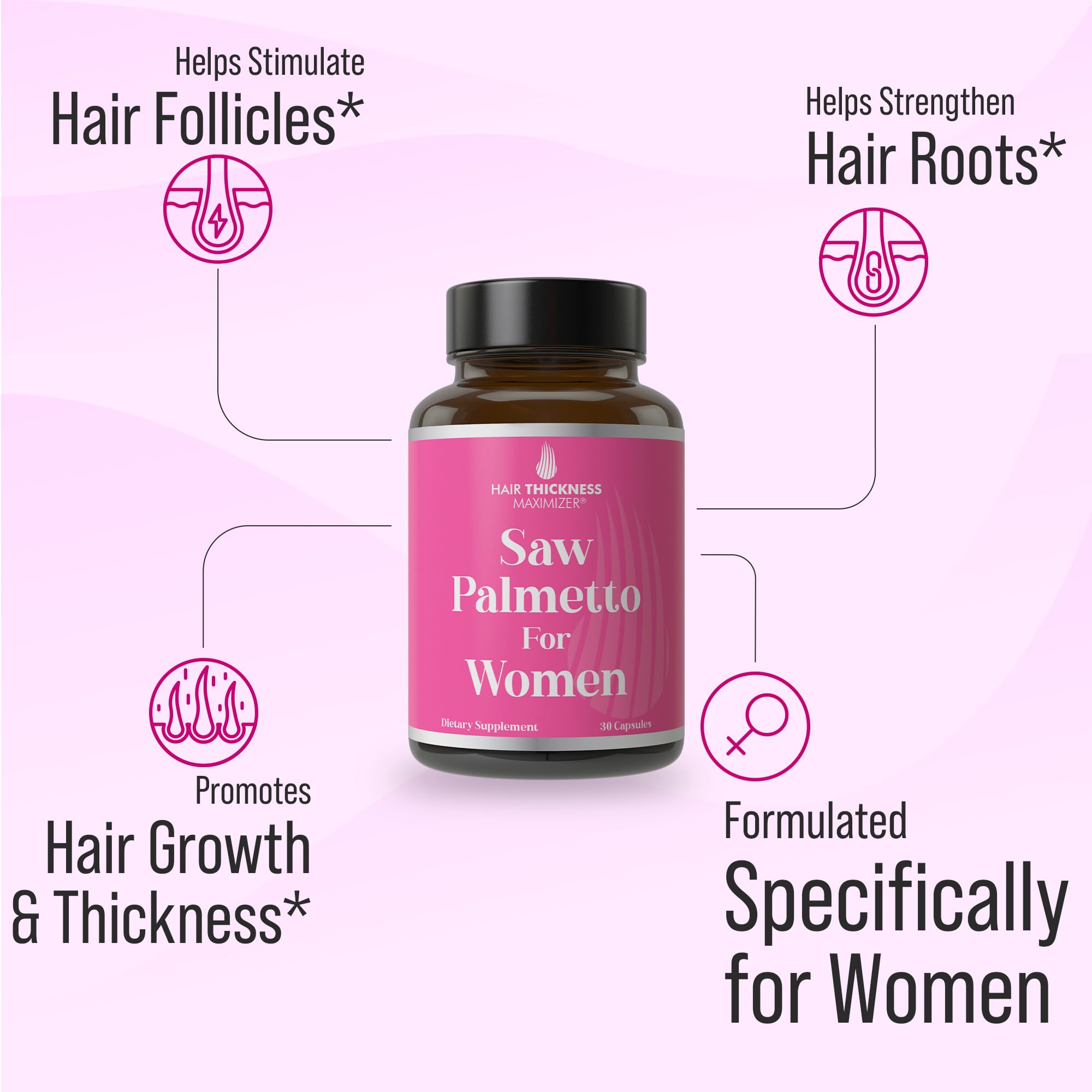 Foto 2 | Suplemento Maximizador Del Grosor Del Cabello Saw Palmetto Women - Venta Internacional.