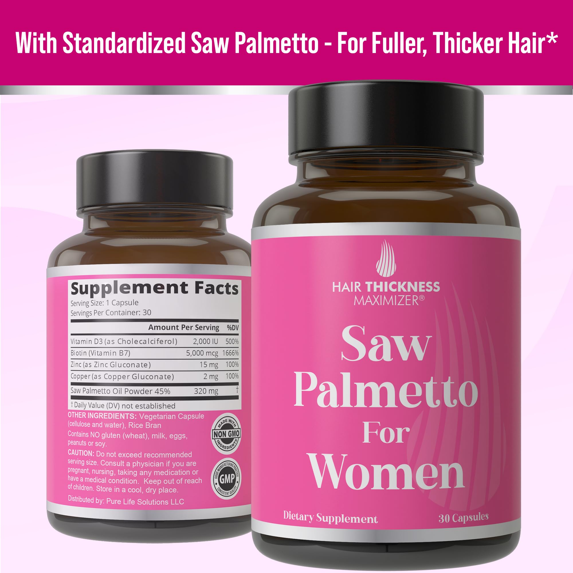 Foto 6 pulgar | Suplemento Maximizador Del Grosor Del Cabello Saw Palmetto Women - Venta Internacional.