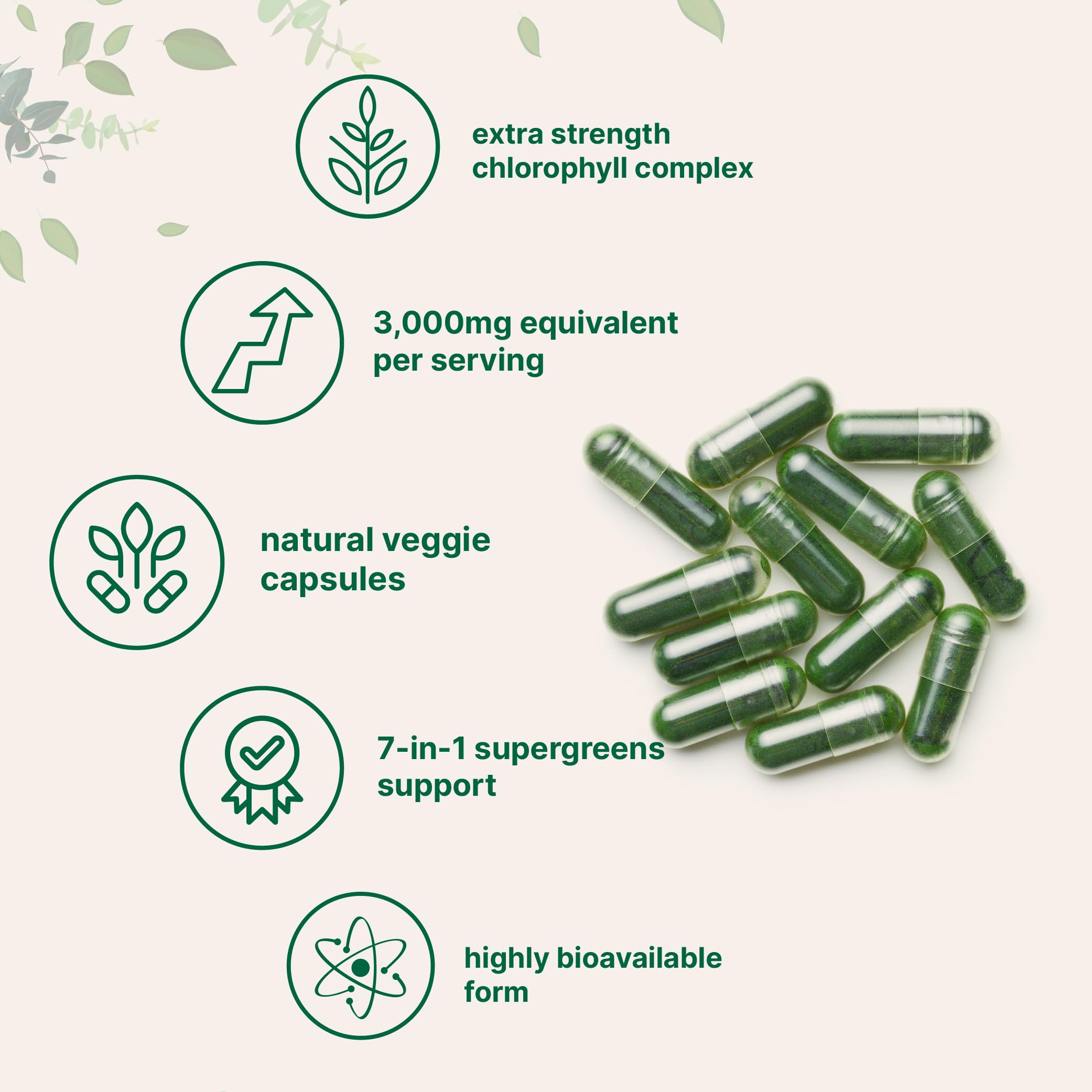 Foto 4 pulgar | Suplemento Con Microingredientes: Clorofila  3000 Mg  240 Cápsulas - Venta Internacional.