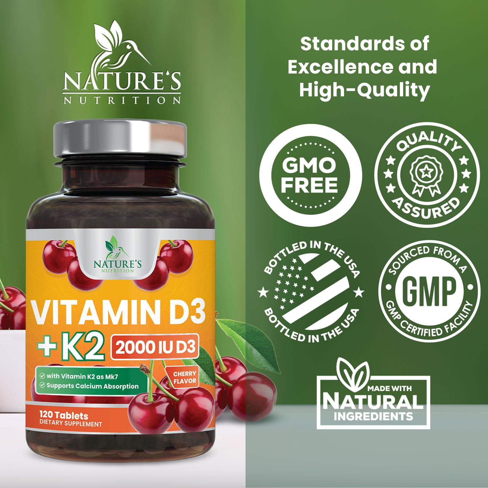 Foto 5 pulgar | Suplemento De Vitamina D3 K2 De Nature's Nutrition 2000 Ui/75 Mcg - Venta Internacional.