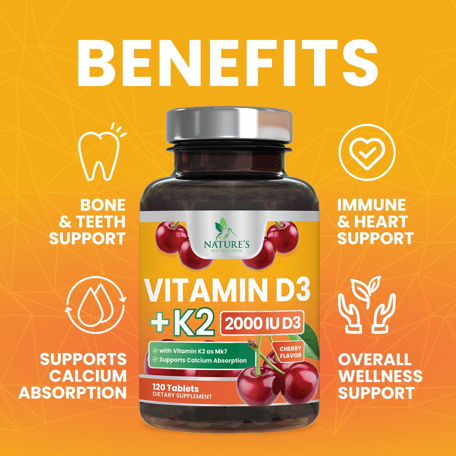 Foto 5 | Suplemento De Vitamina D3 K2 De Nature's Nutrition 2000 Ui/75 Mcg - Venta Internacional.