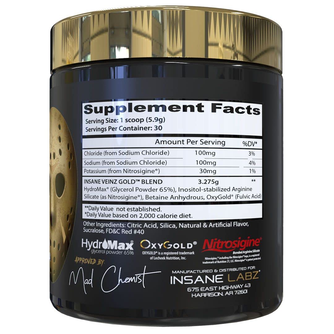 Foto 3 pulgar | Polvo Para Antes Del Entrenamiento Insane Labz Insane Veinz Gold 30 Porciones - Venta Internacional.