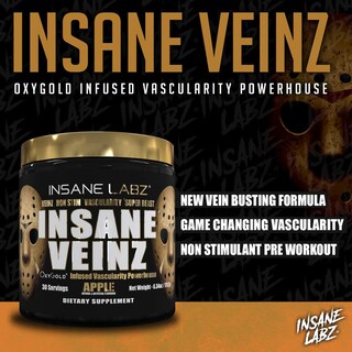 Foto 4 | Polvo Para Antes Del Entrenamiento Insane Labz Insane Veinz Gold 30 Porciones - Venta Internacional.