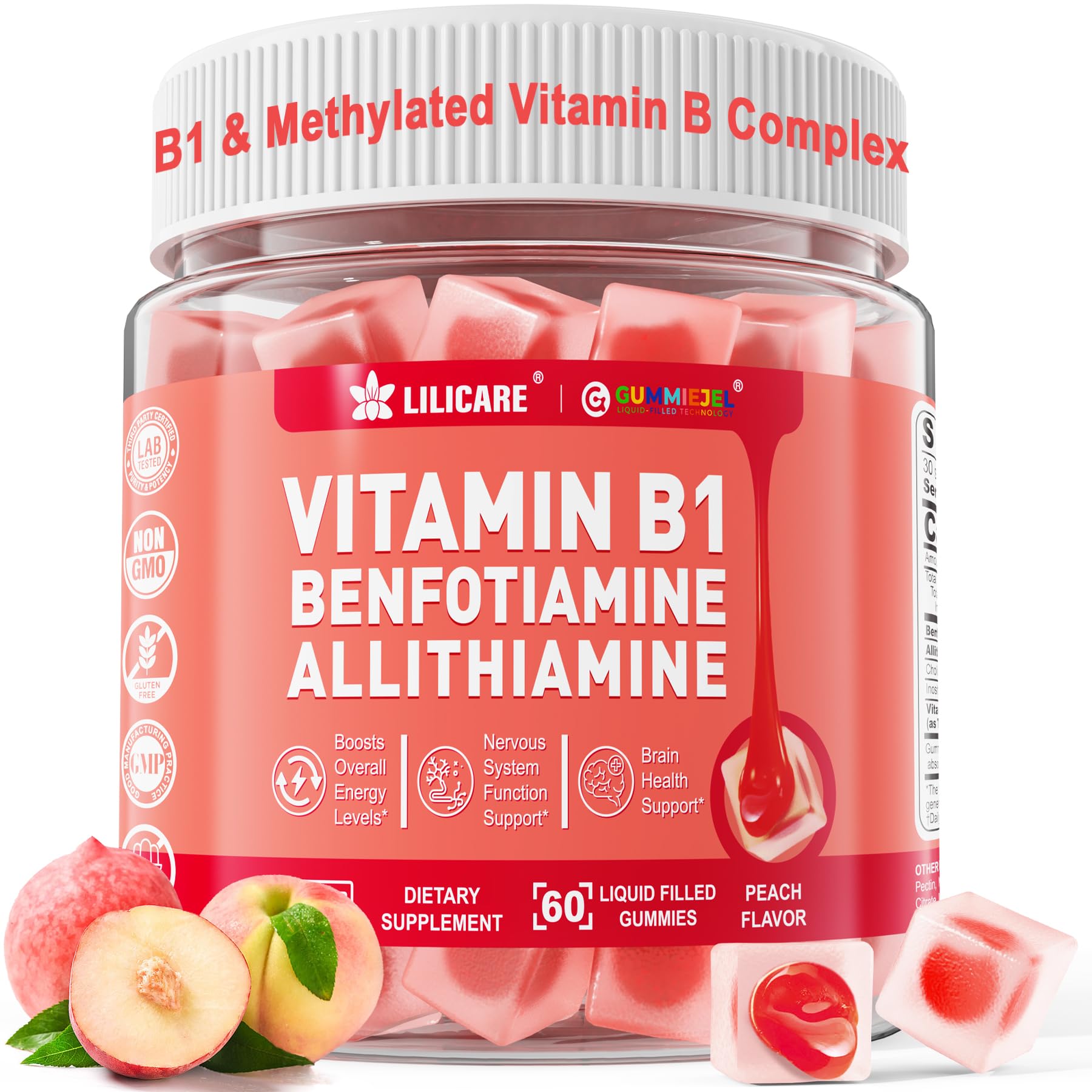 Foto 1 | Complemente Las Gomitas Lilicare Con Vitamina B1 Y Complejo De Vitamina B Metilada - Venta Internacional.
