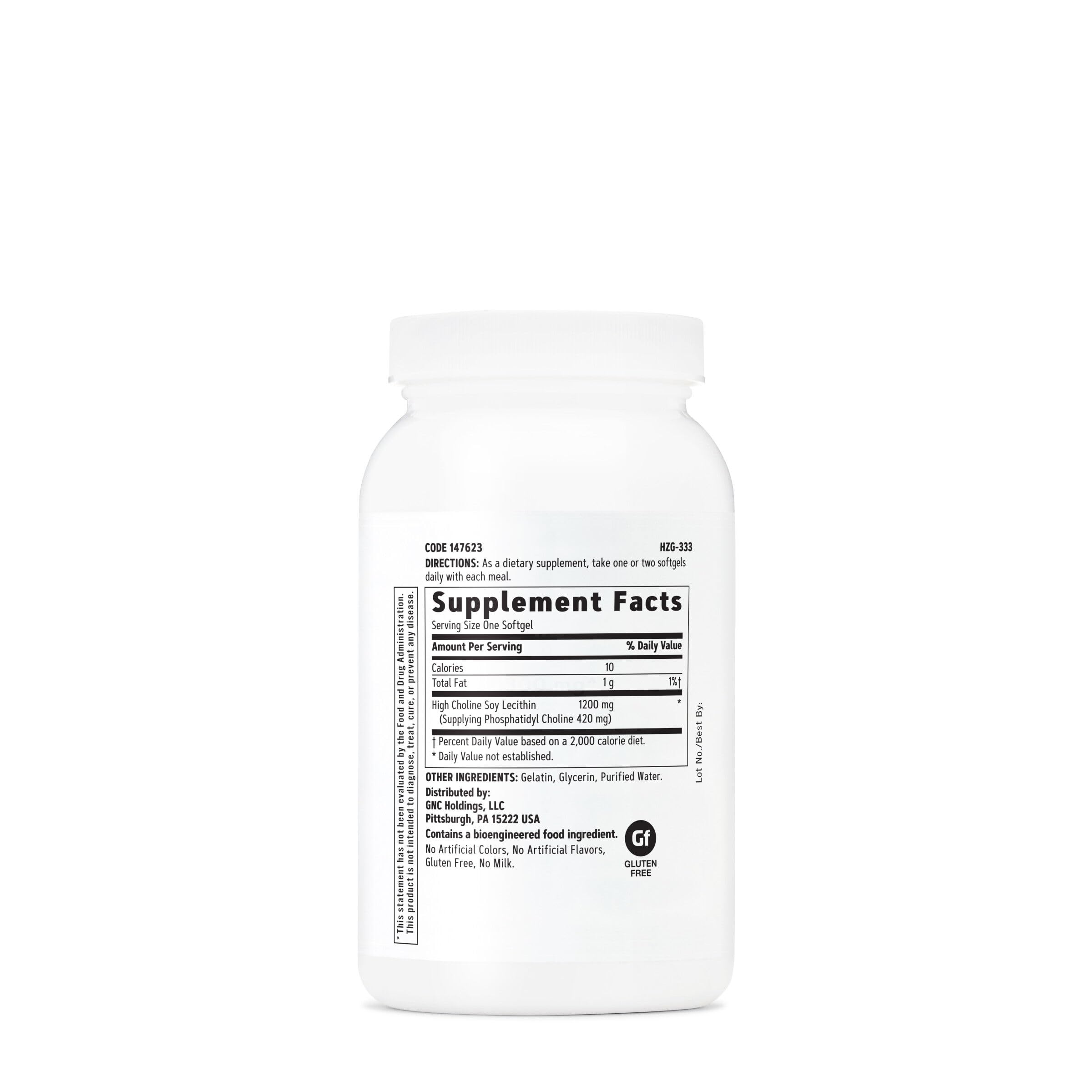 Foto 2 | Suplemento De Triple Lecitina Gnc De 1200 Mg Para Corazón  Hígado  90 - Venta Internacional.