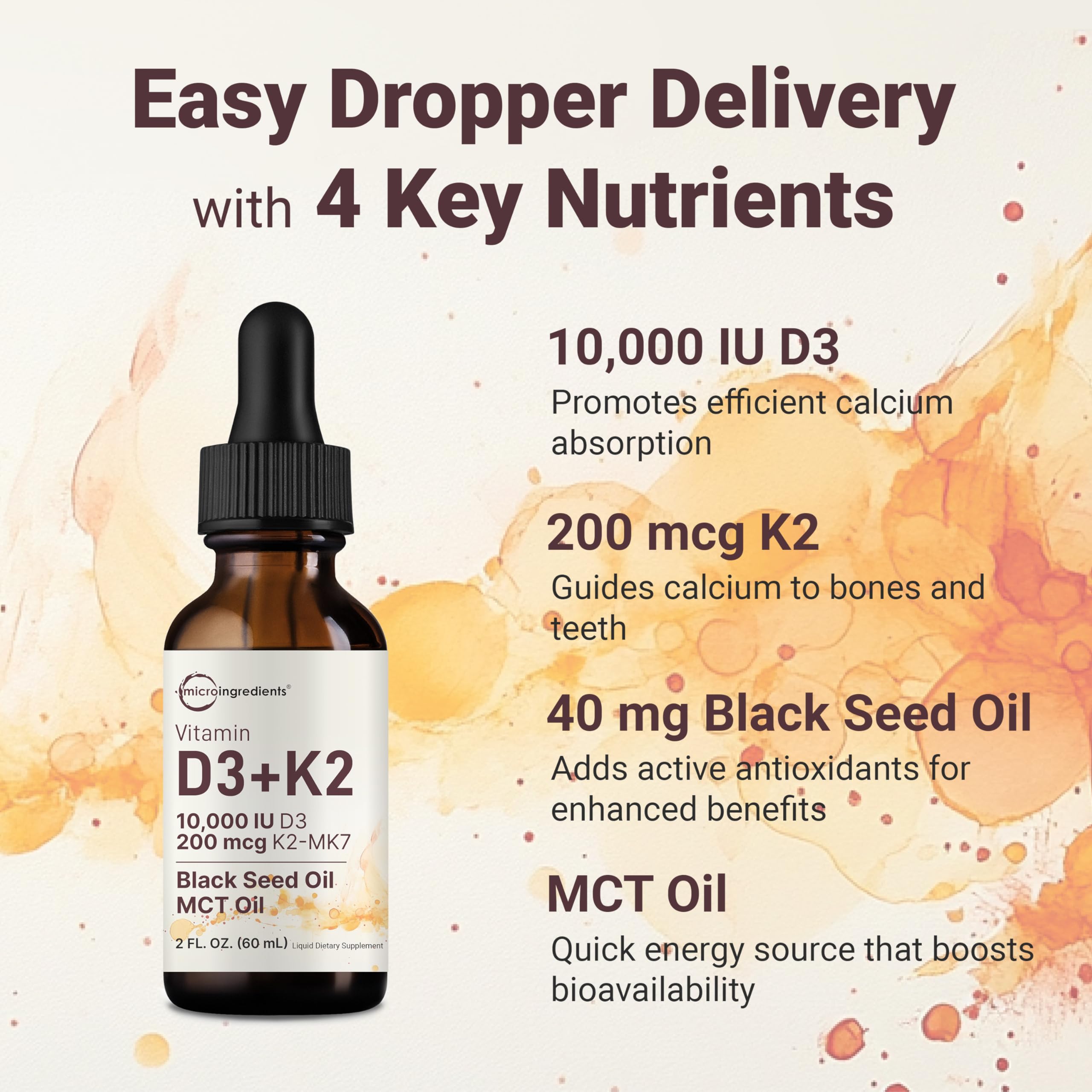Foto 5 pulgar | Suplemento De Microingredientes: Vitamina D3 10000 Ui + K2 200 Mcg - Venta Internacional.