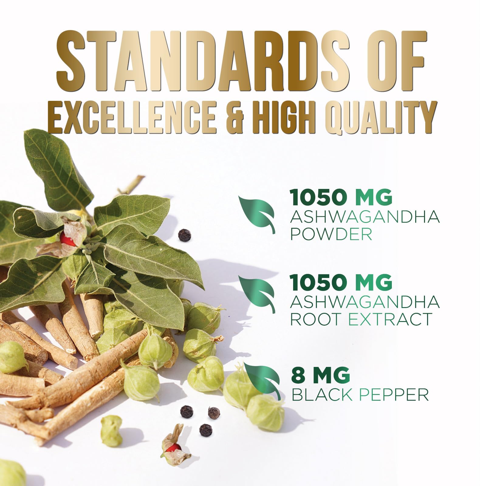 Foto 4 pulgar | Suplemento Nature's Nutrition Herbal Ashwagandha  2.100 Mg - Venta Internacional.