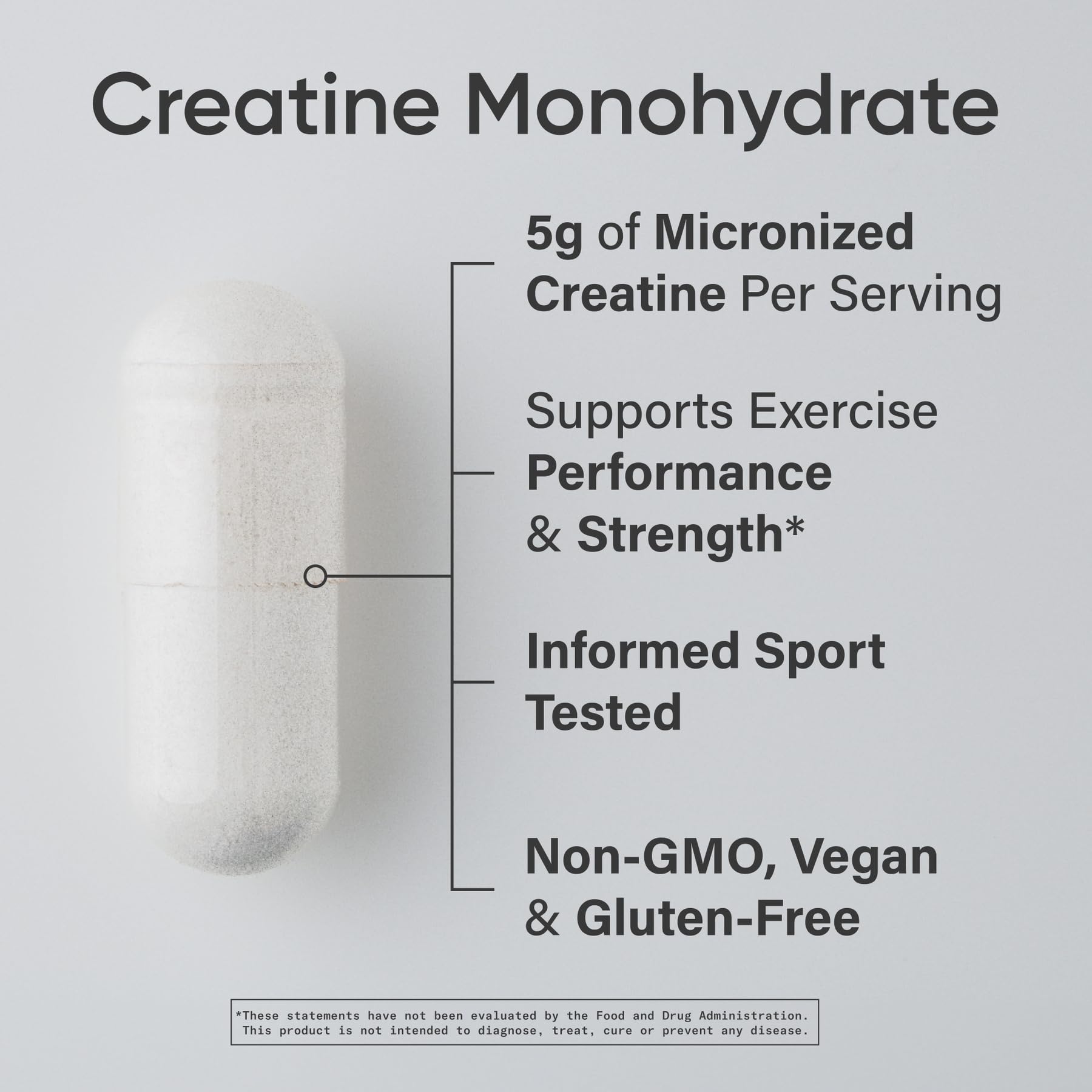 Foto 2 | Cápsulas De Monohidrato De Creatina Sports Research 5 G 30 Porciones - Venta Internacional.