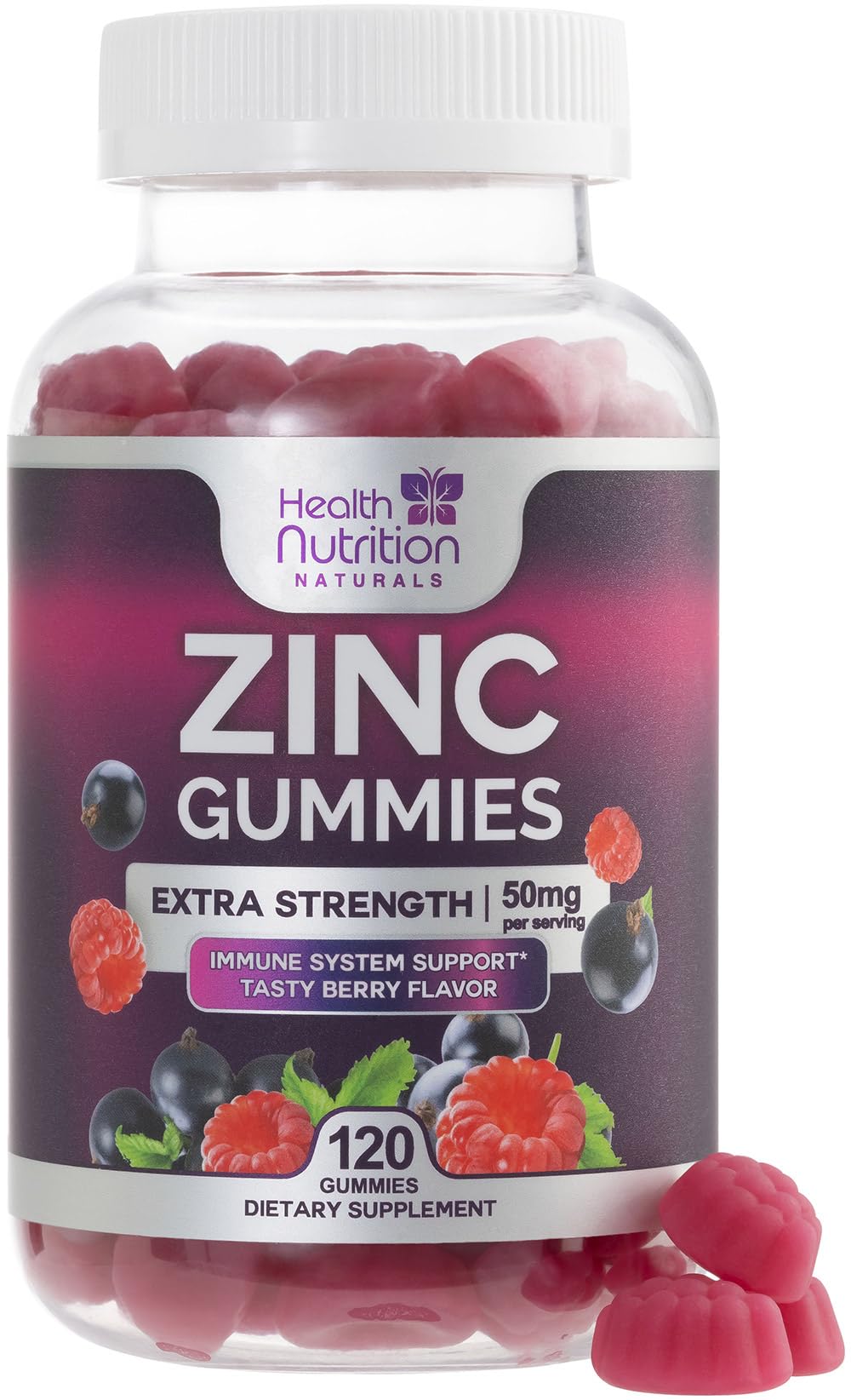 Foto 1 | Suplemento De Zinc Gummies Health Nutrition Naturals 50 Mg X120 - Venta Internacional.
