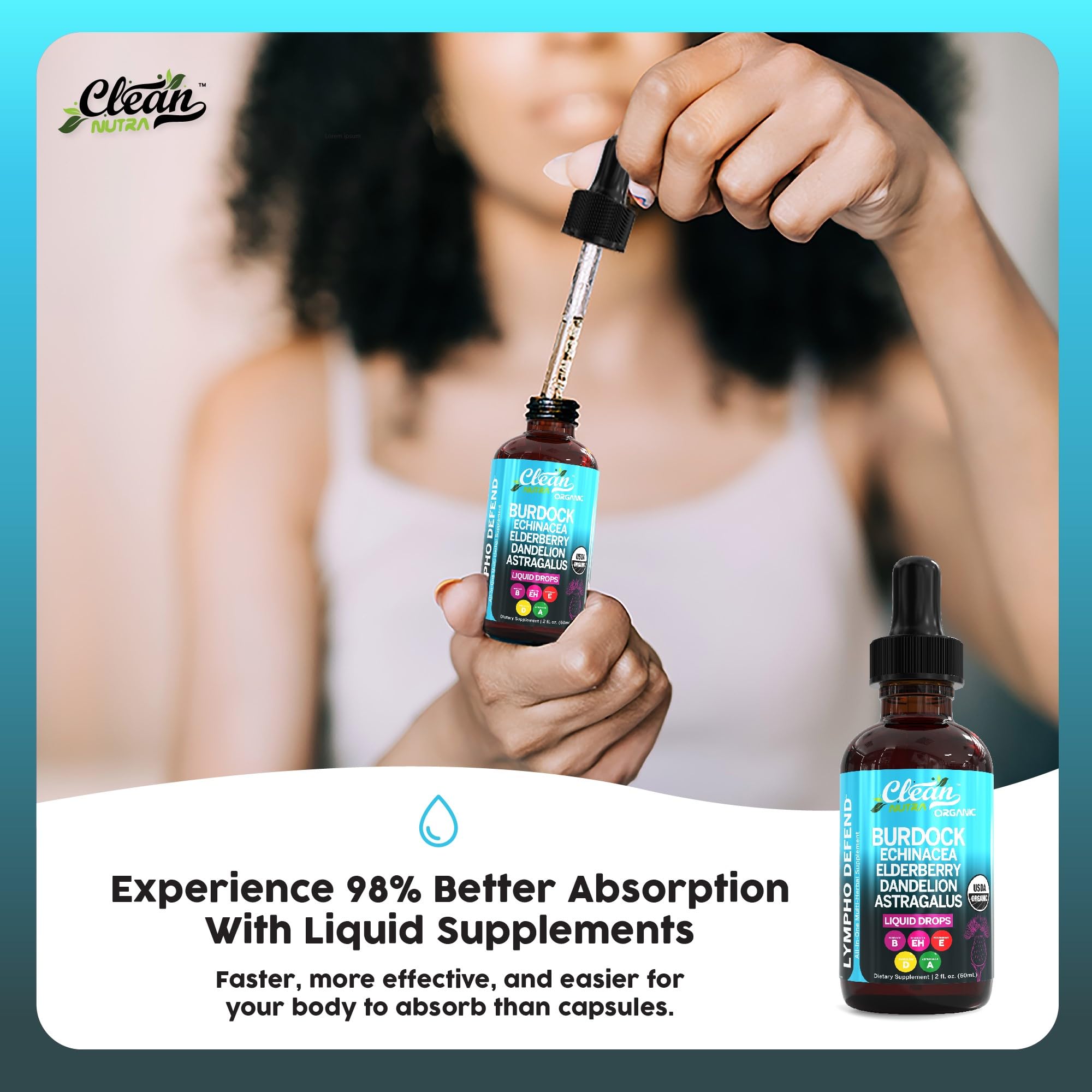Foto 4 | Supplement Clean Nutra  Drenaje Linfático  Bardana Y Equinácea - Venta Internacional.