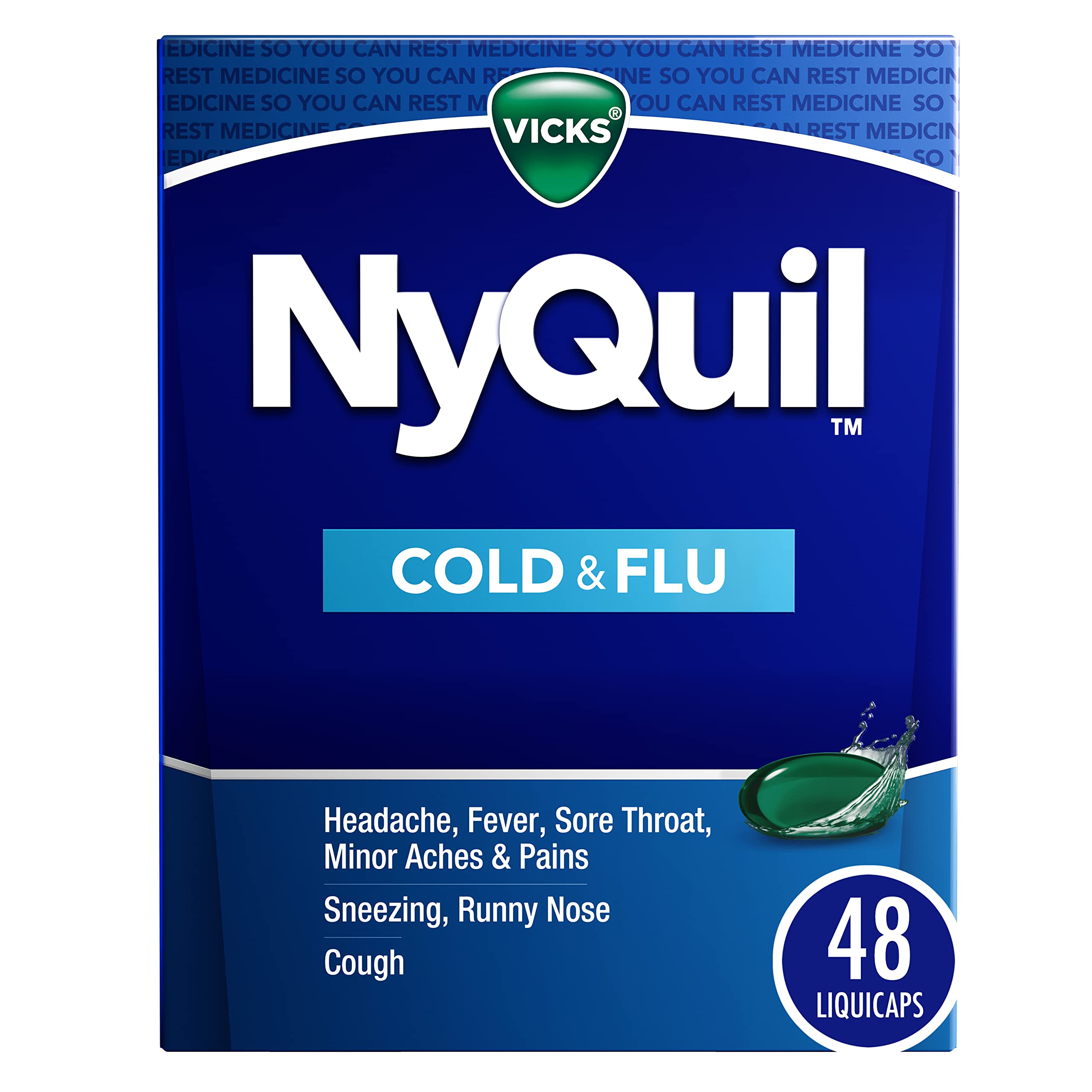 Foto 2 pulgar | Medicine Vicks Nyquil Para Aliviar El Resfriado Y La Gripe  48 Liquicaps - Venta Internacional.