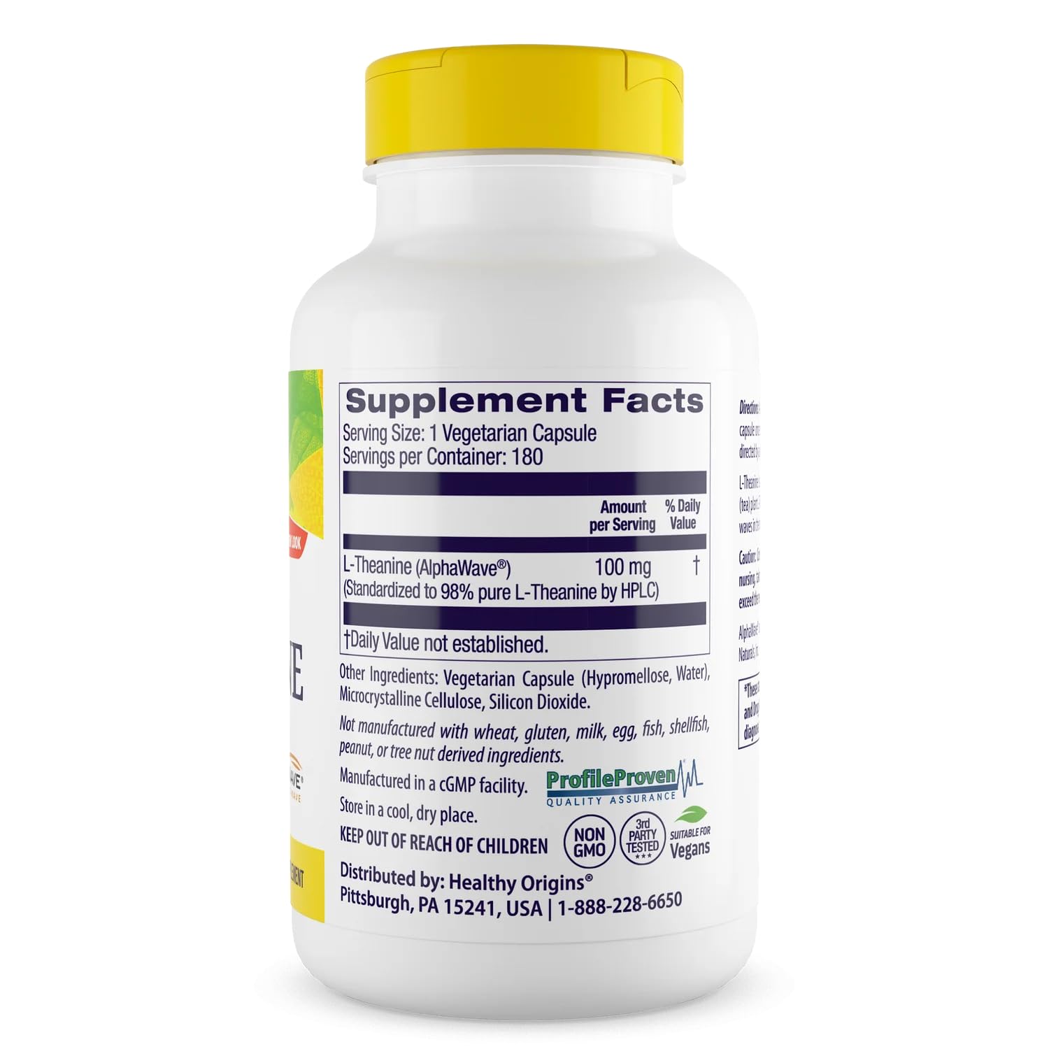 Foto 3 pulgar | Suplemento De L-teanina De Healthy Origins  100 Mg  180 Cápsulas Vegetarianas - Venta Internacional.