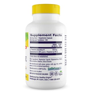 Foto 2 | Suplemento De L-teanina De Healthy Origins 100 Mg 180 Cápsulas Vegetarianas - Venta Internacional.