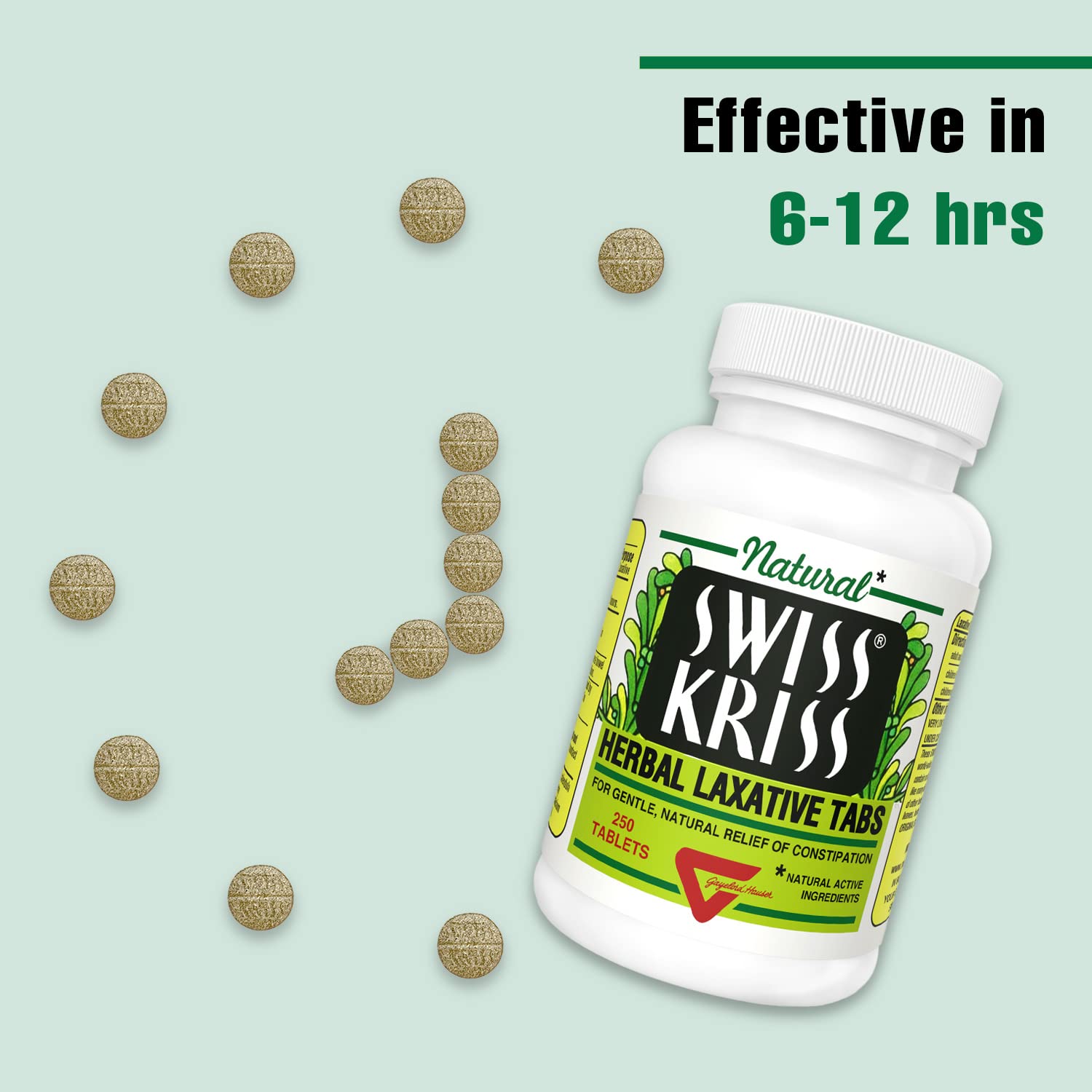 Foto 3 | Tabletas Laxantes Swiss Kriss Herbal 250 Tabletas (paquete De 2) - Venta Internacional.